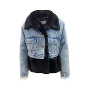 FORTE DEI MARMI COUTURE Fur Lining Denim Jacket - ACCEXO