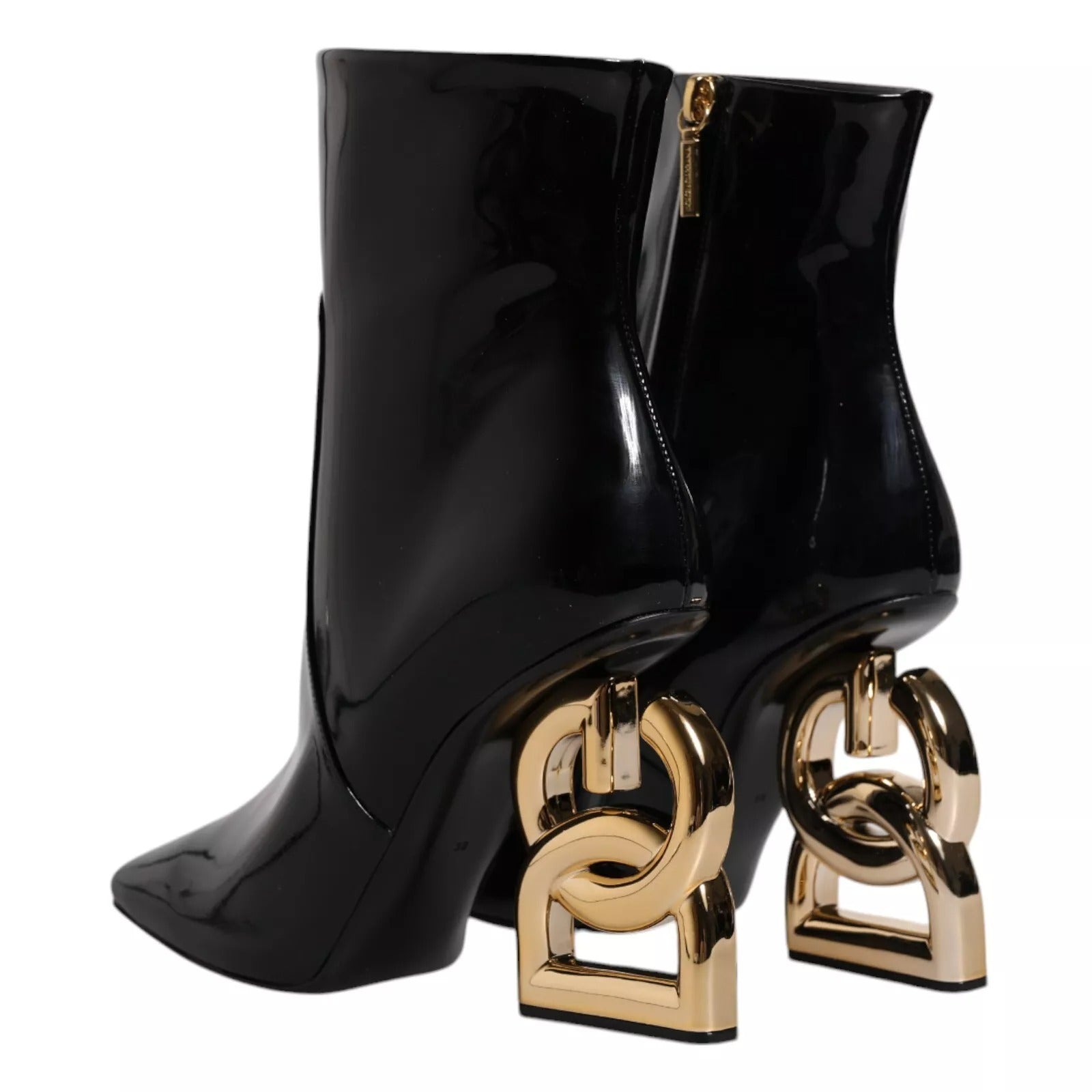 Dolce & Gabbana Black Jackie Leather Mid Calf Boots Shoes - ACCEXO