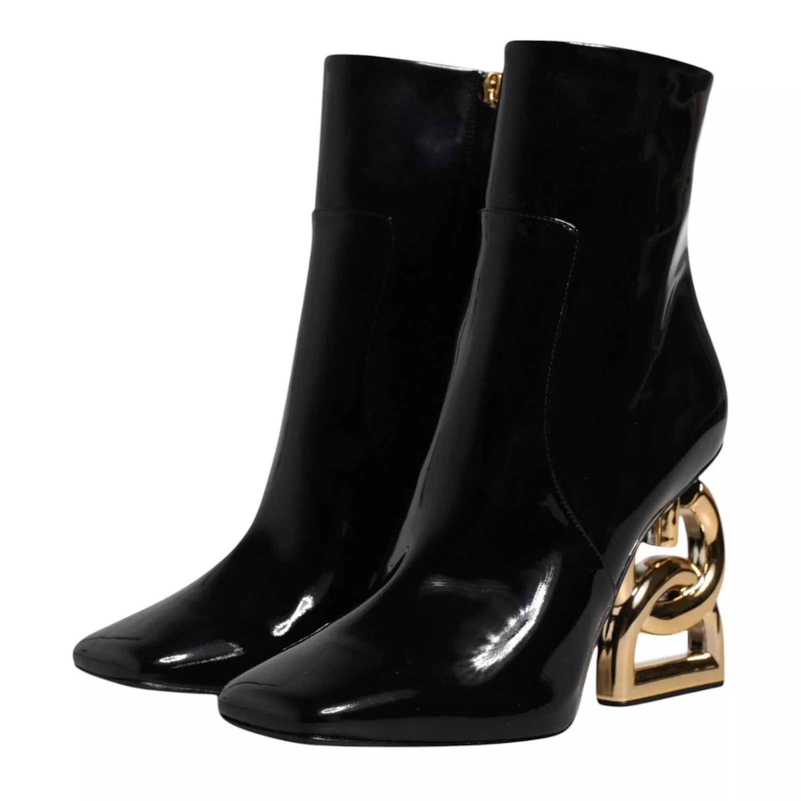 Dolce & Gabbana Black Jackie Leather Mid Calf Boots Shoes - ACCEXO