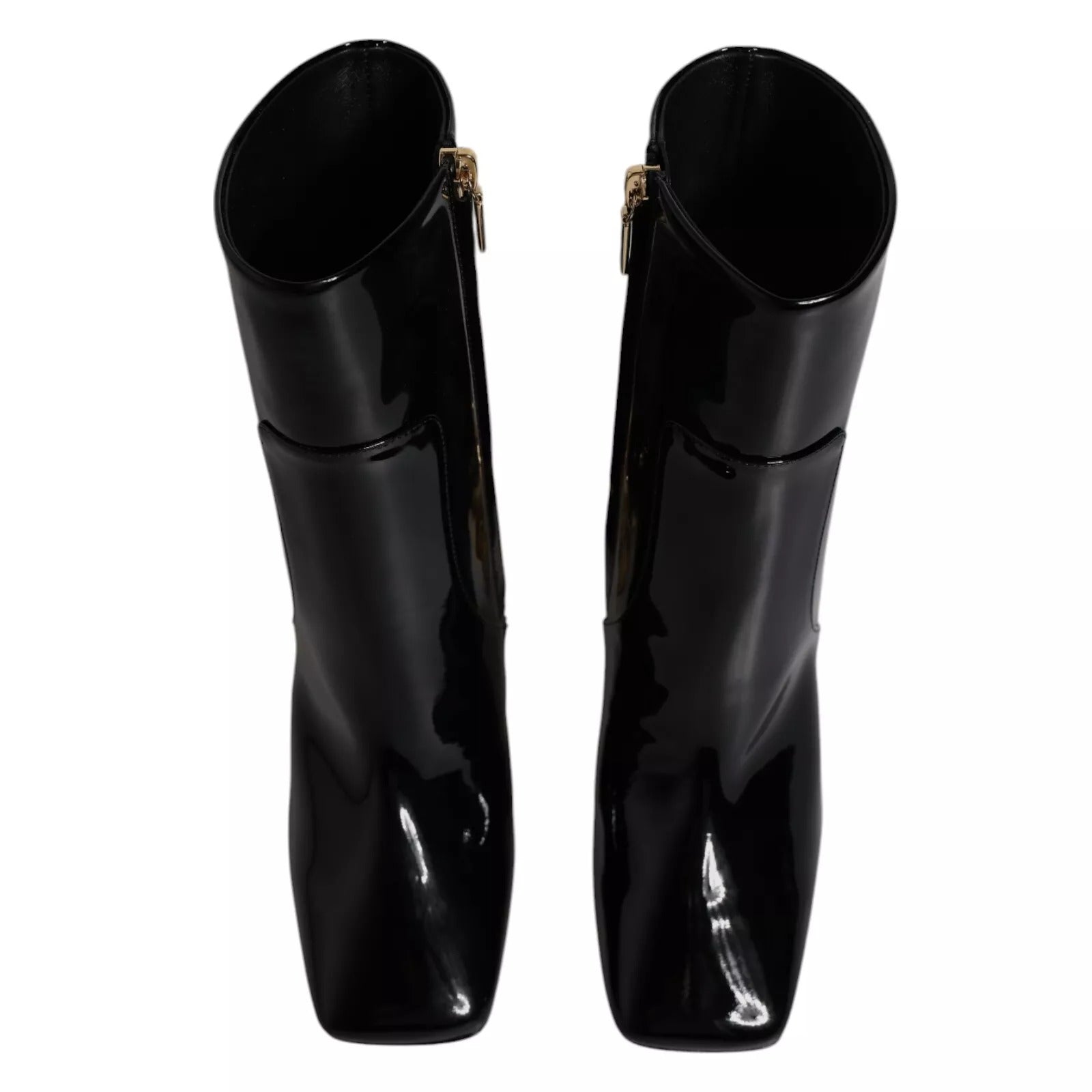 Dolce & Gabbana Black Jackie Leather Mid Calf Boots Shoes - ACCEXO