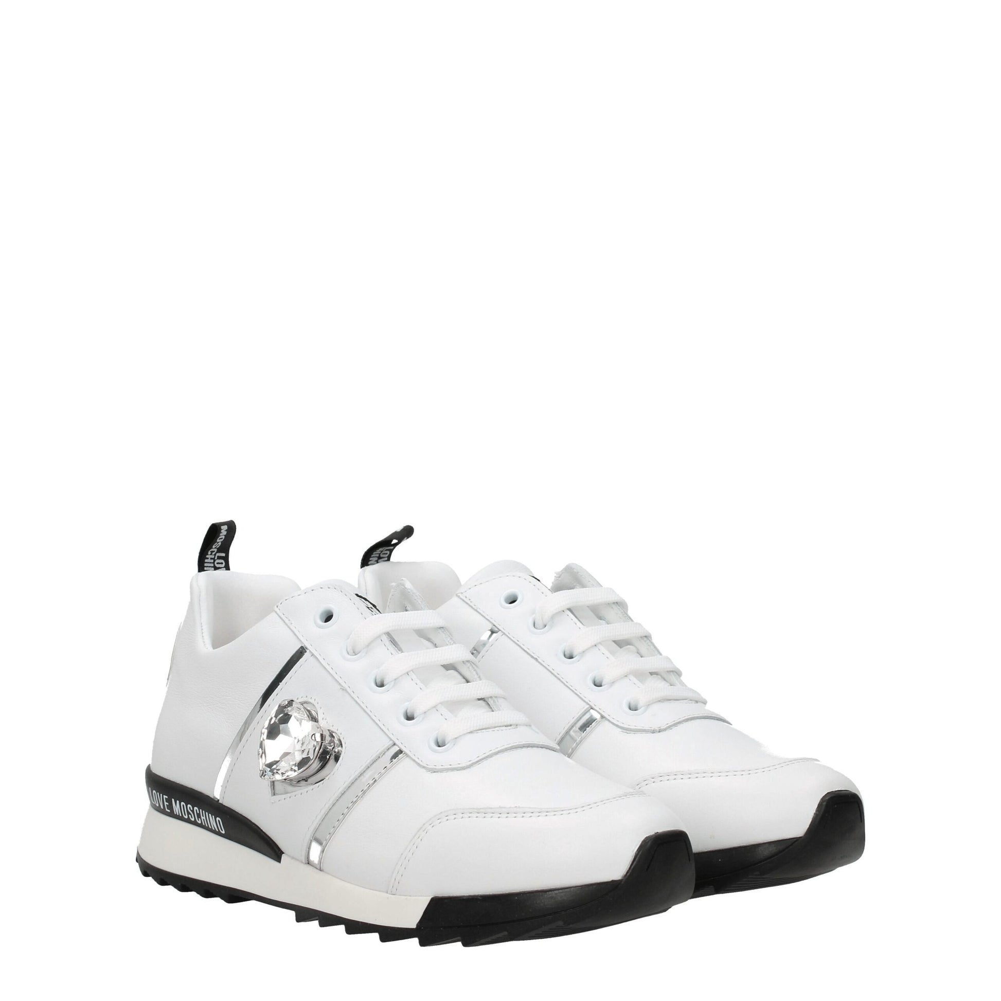 Love Moschino White Leather Sneakers - ACCEXO
