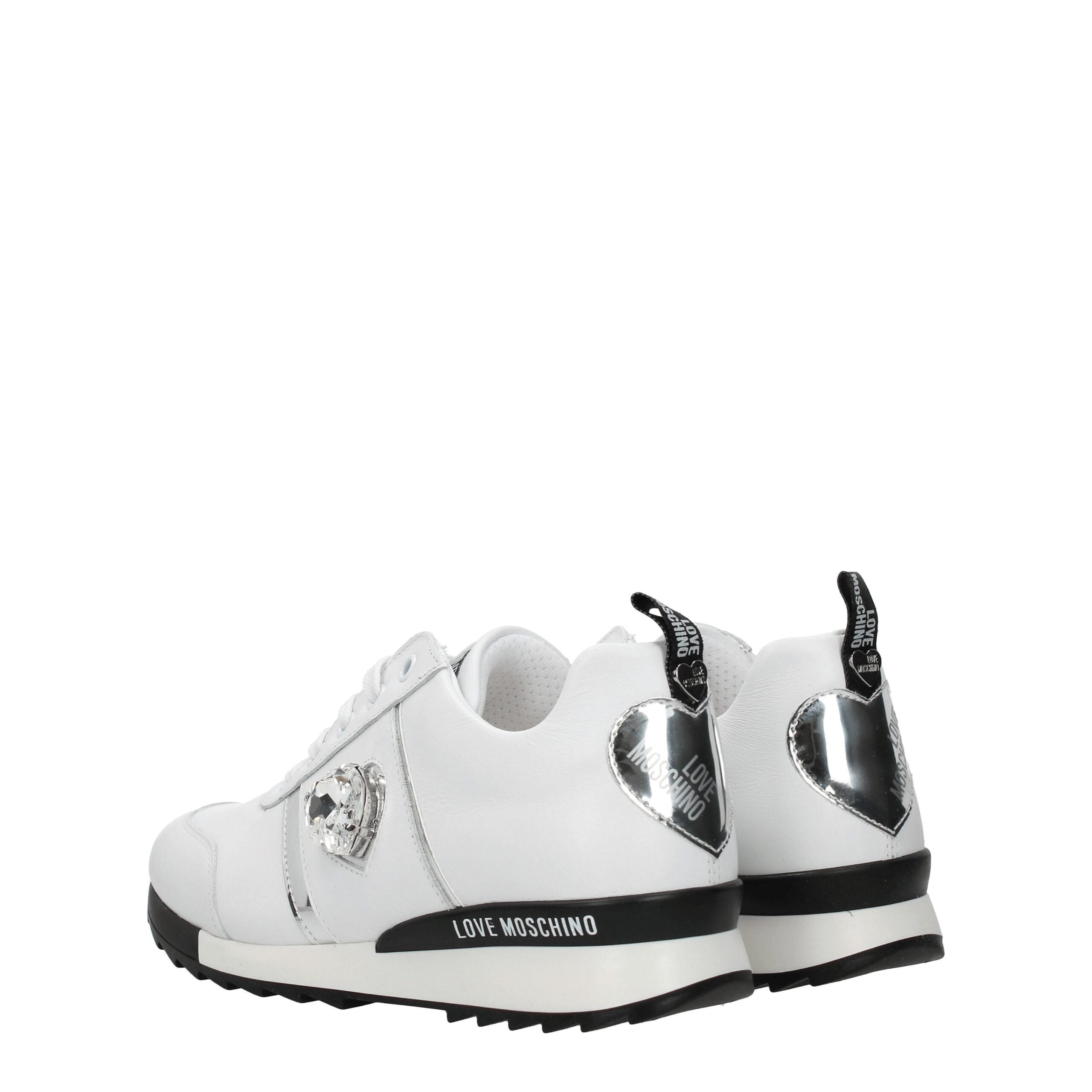 Love Moschino White Leather Sneakers - ACCEXO
