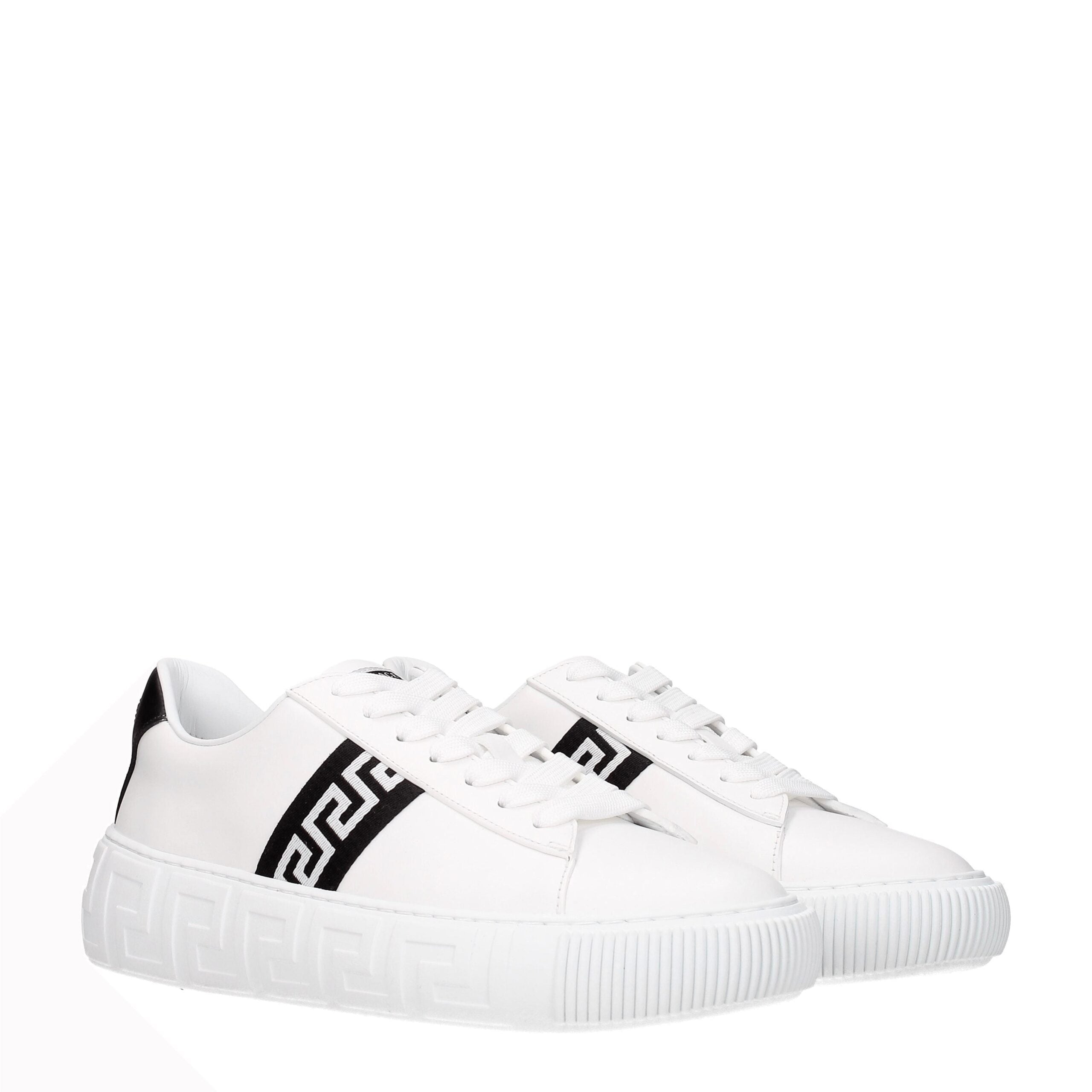 Versace White Leather Sneakers - ACCEXO
