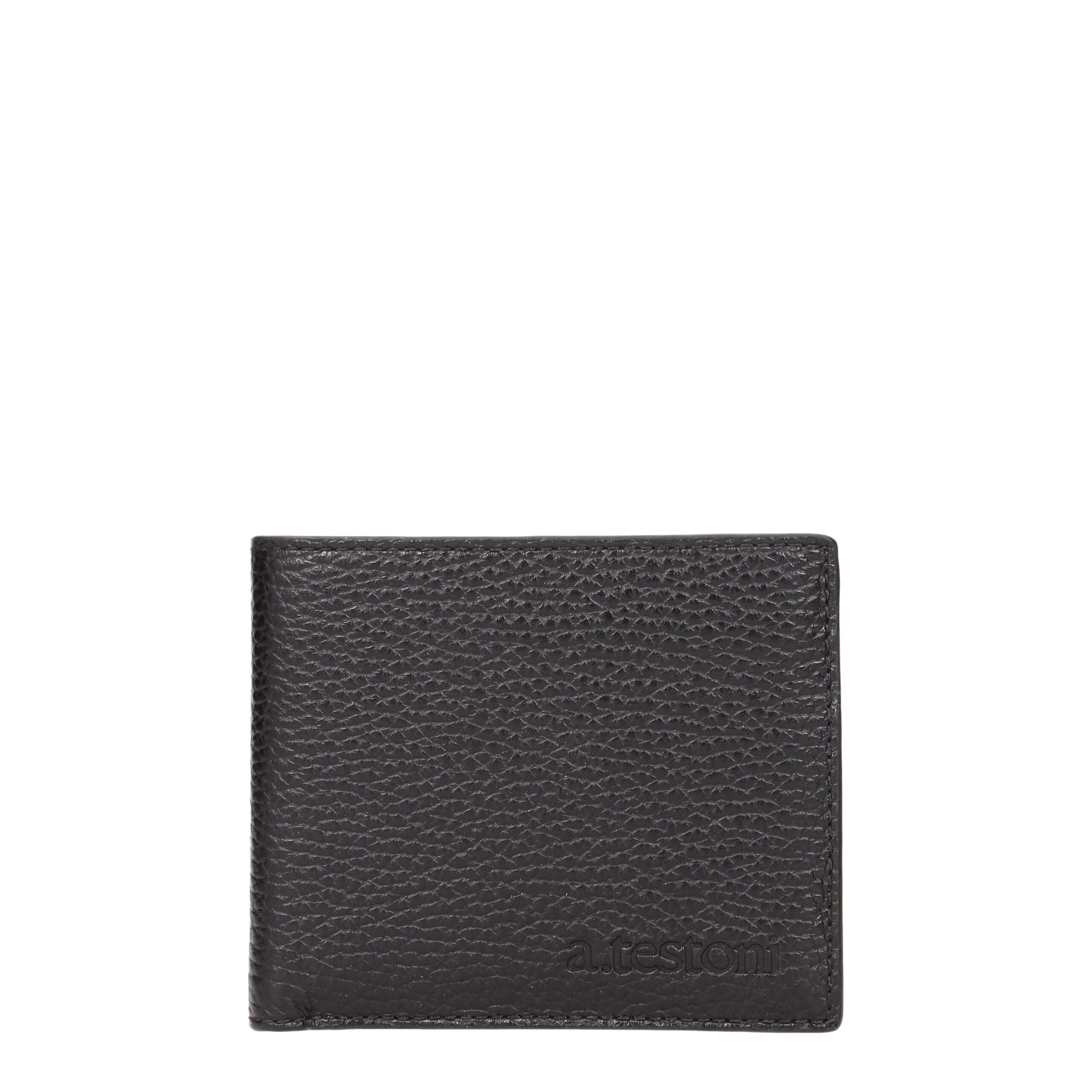 Testoni Black Leather Wallets - ACCEXO