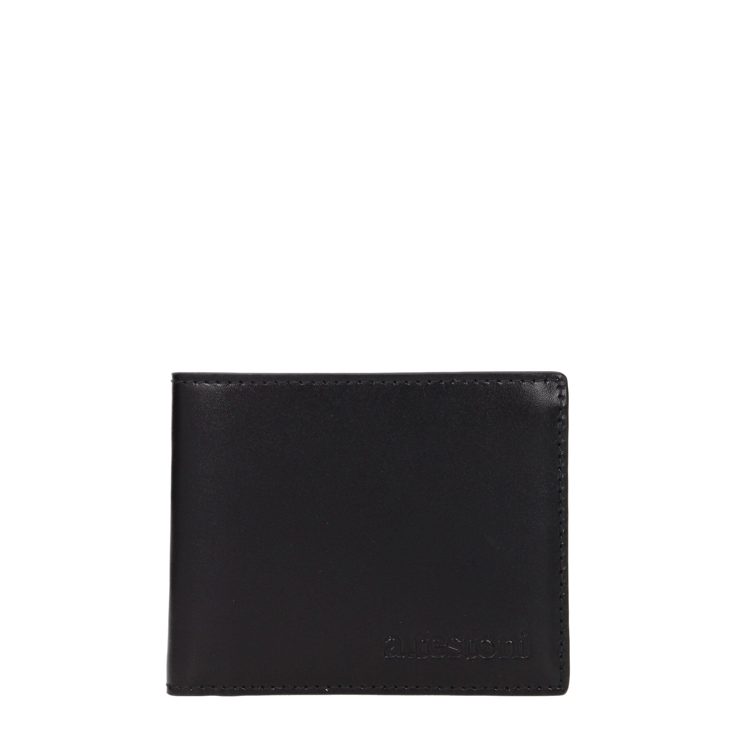 Testoni Black Leather Wallets - ACCEXO