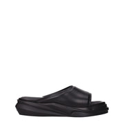 Alyx Black Leather Slippers Sandals - ACCEXO