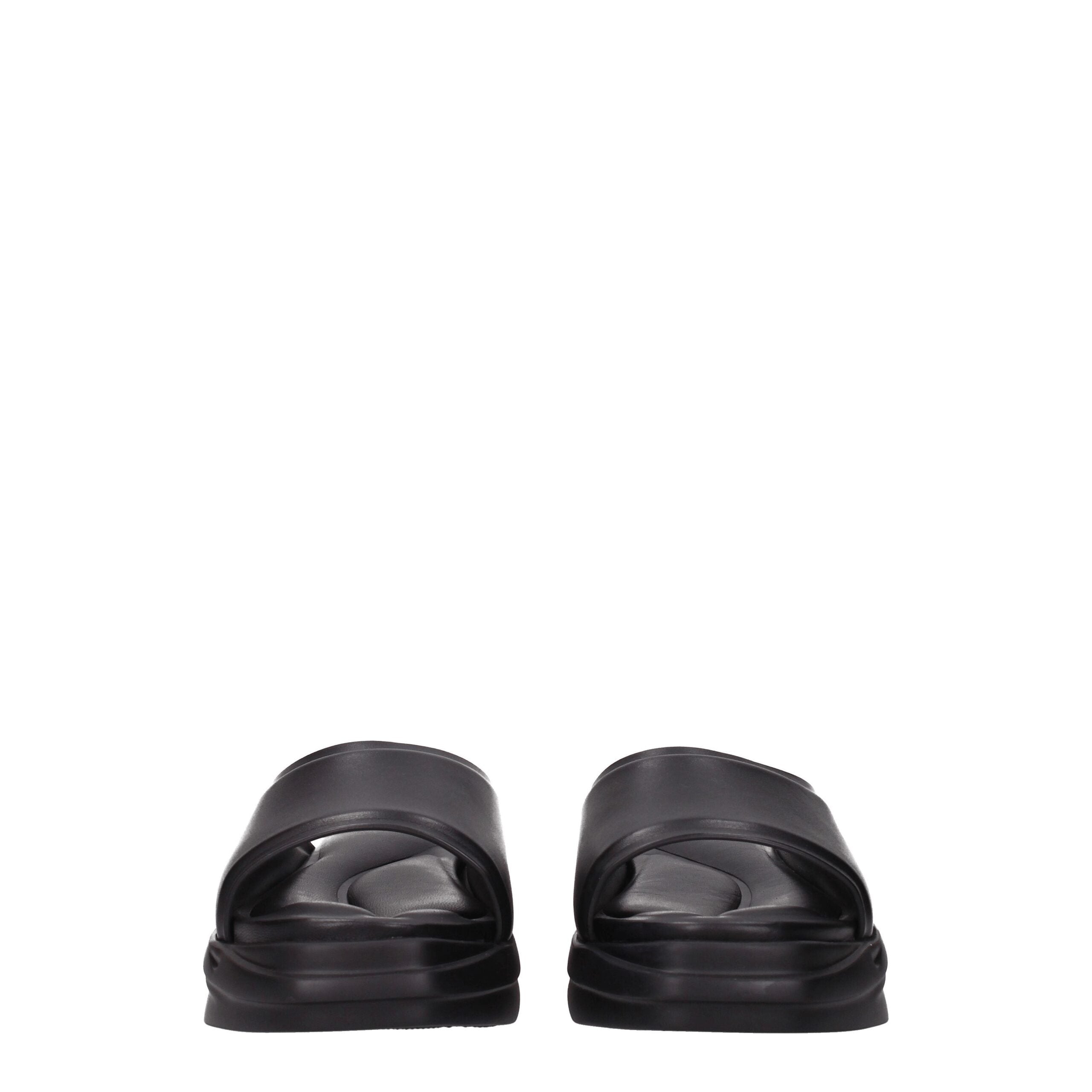Alyx Black Leather Slippers Sandals - ACCEXO