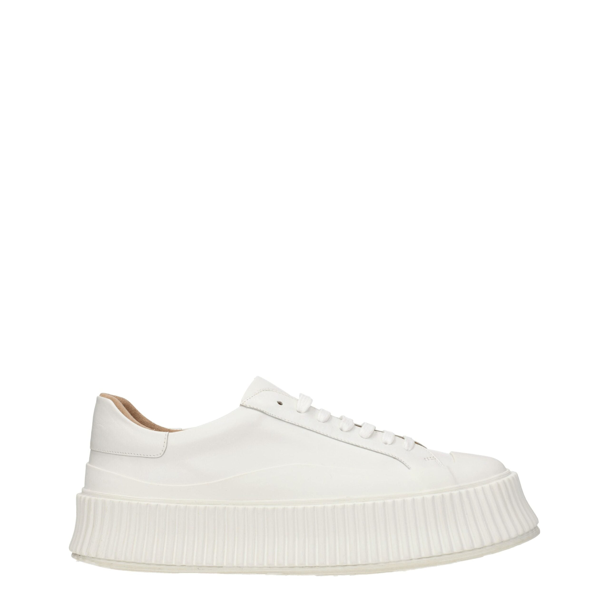 Jil Sander White Leather Platform Sneakers
