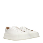 Jil Sander White Leather Platform Sneakers