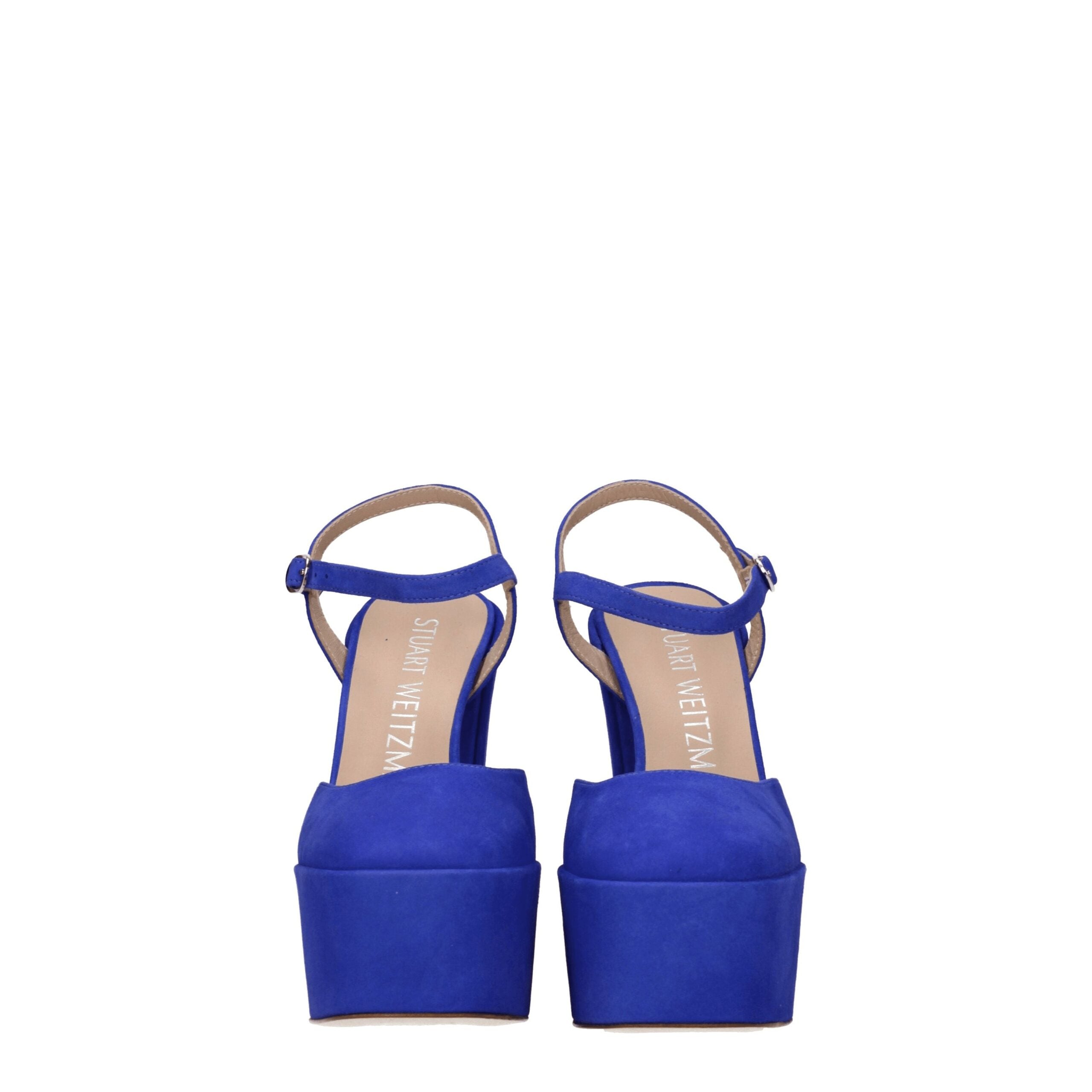 Stuart Weitzman Blue Leather Platform Sandals