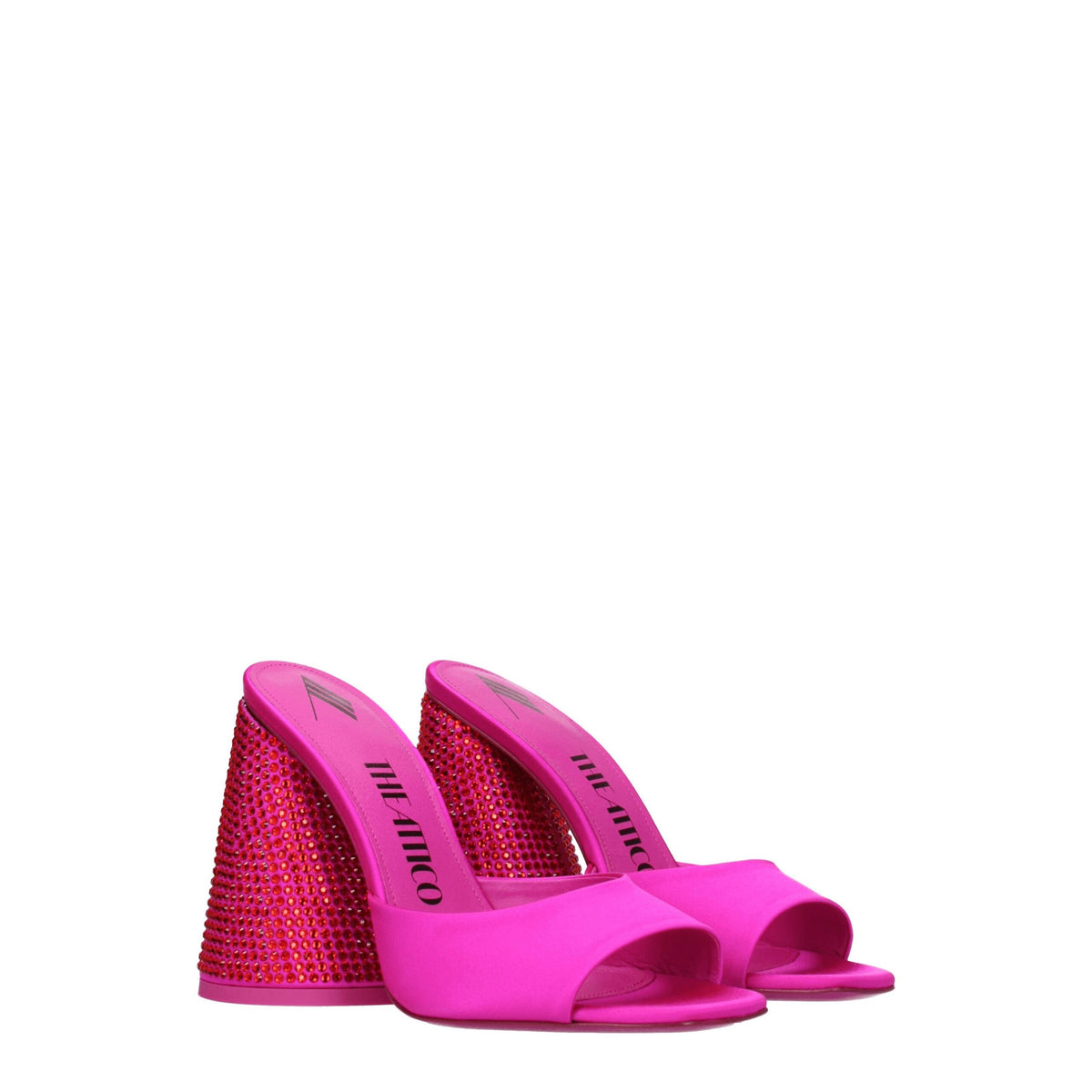 The Attico Pink Satin Platform Sandals