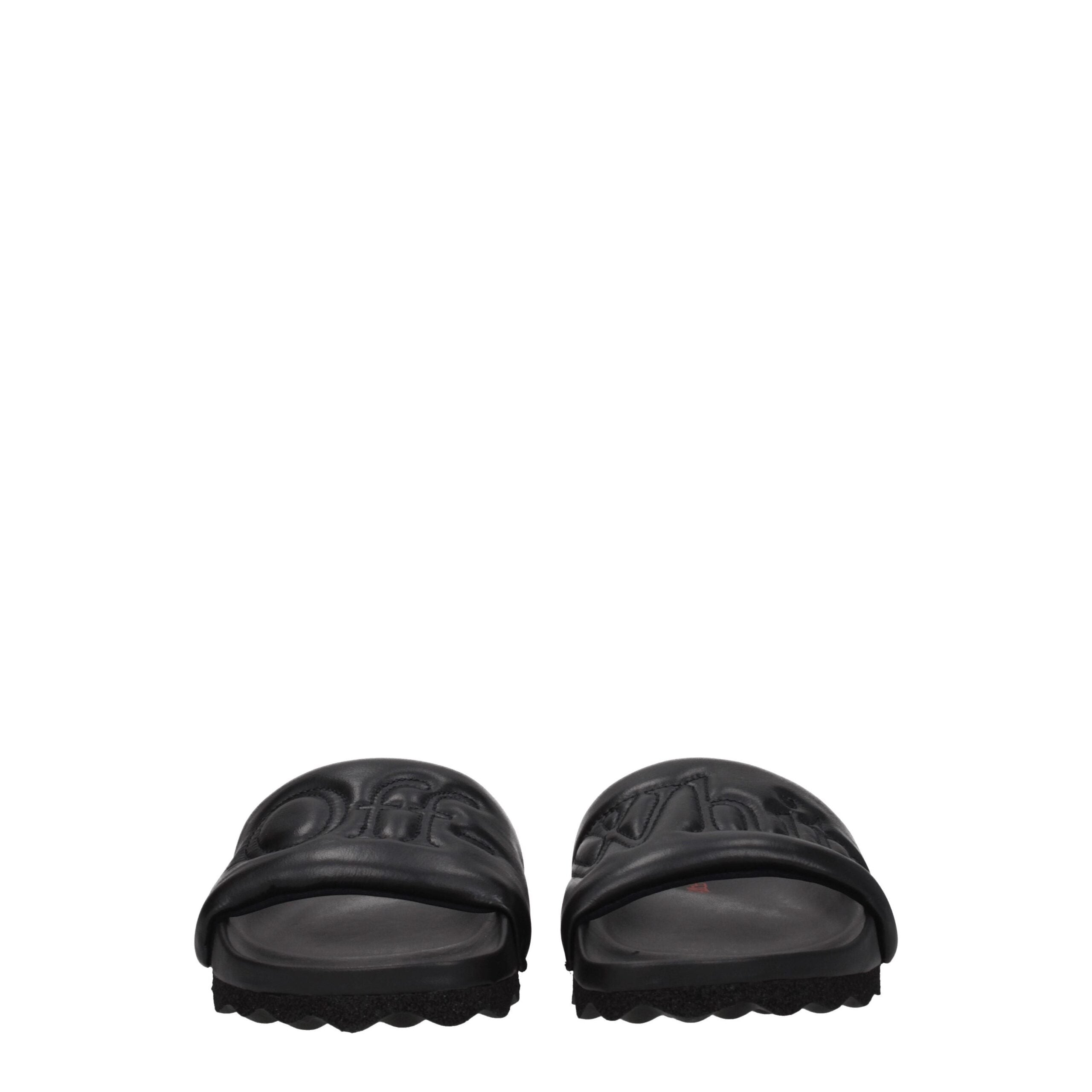 Off-White Black Leather Slipper