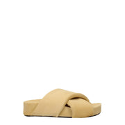 Jil Sander Beige Horsehair Slippers Sandals