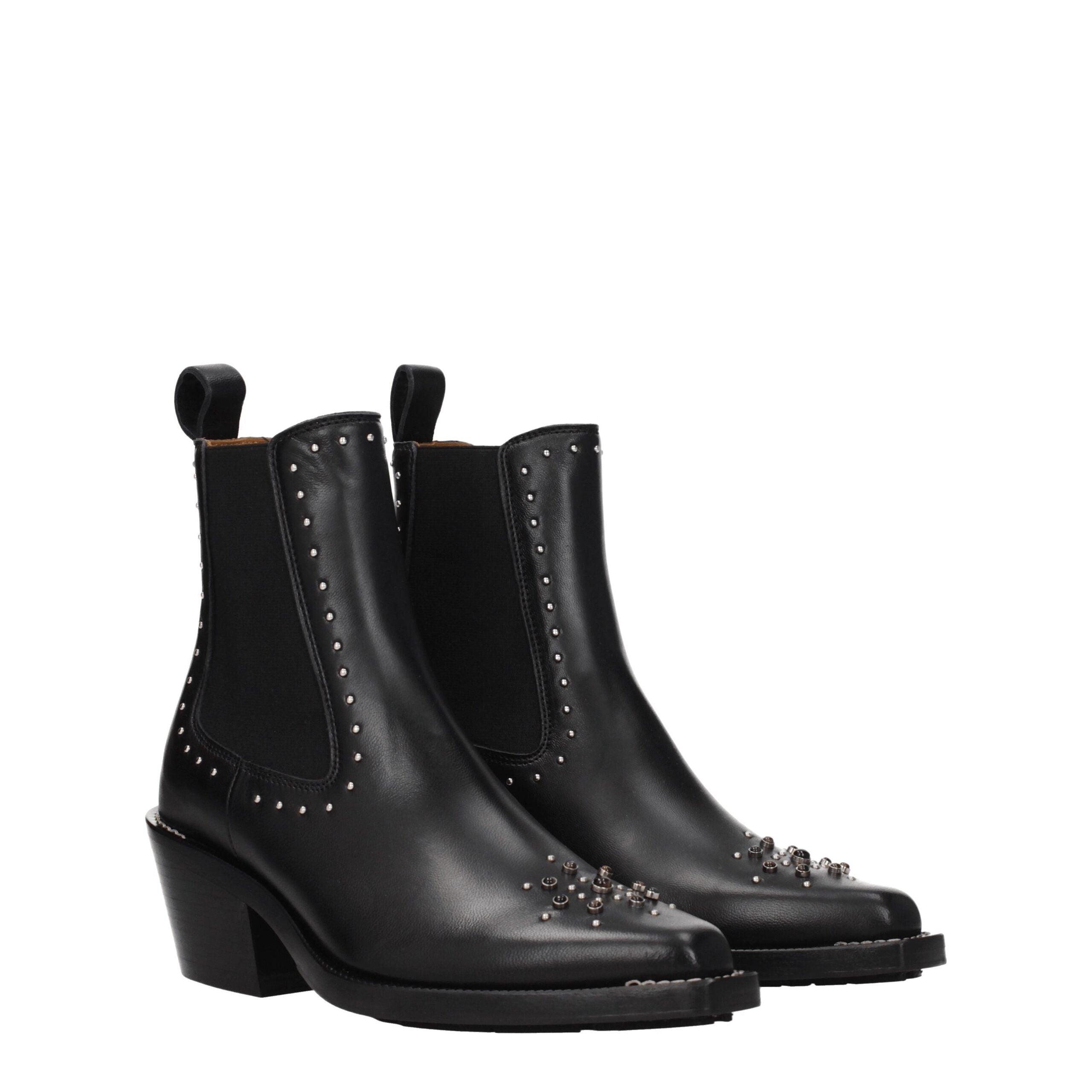 Chloé Black Leather Ankle