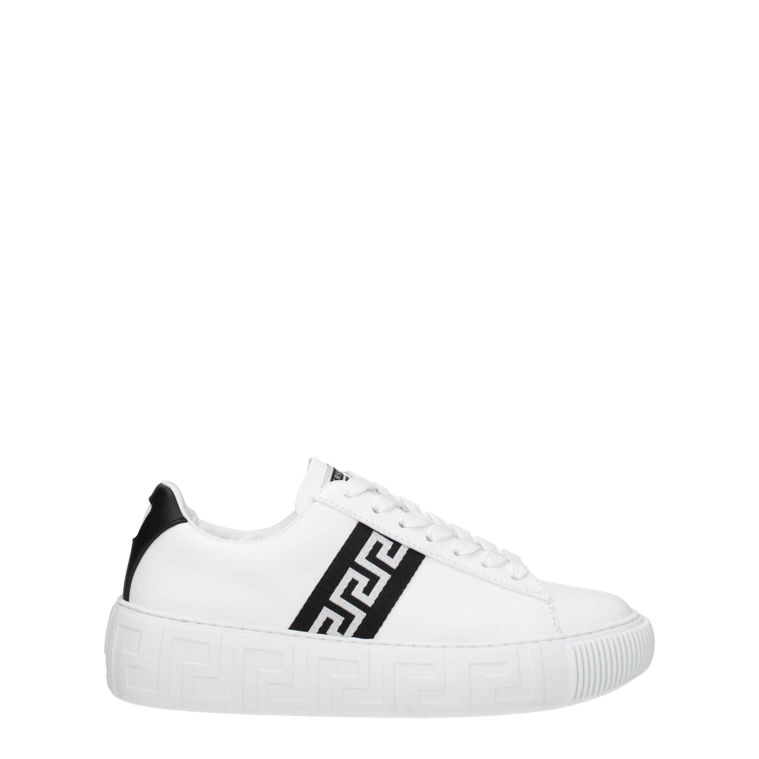 Versace White Leather Low Top Sneakers Main image