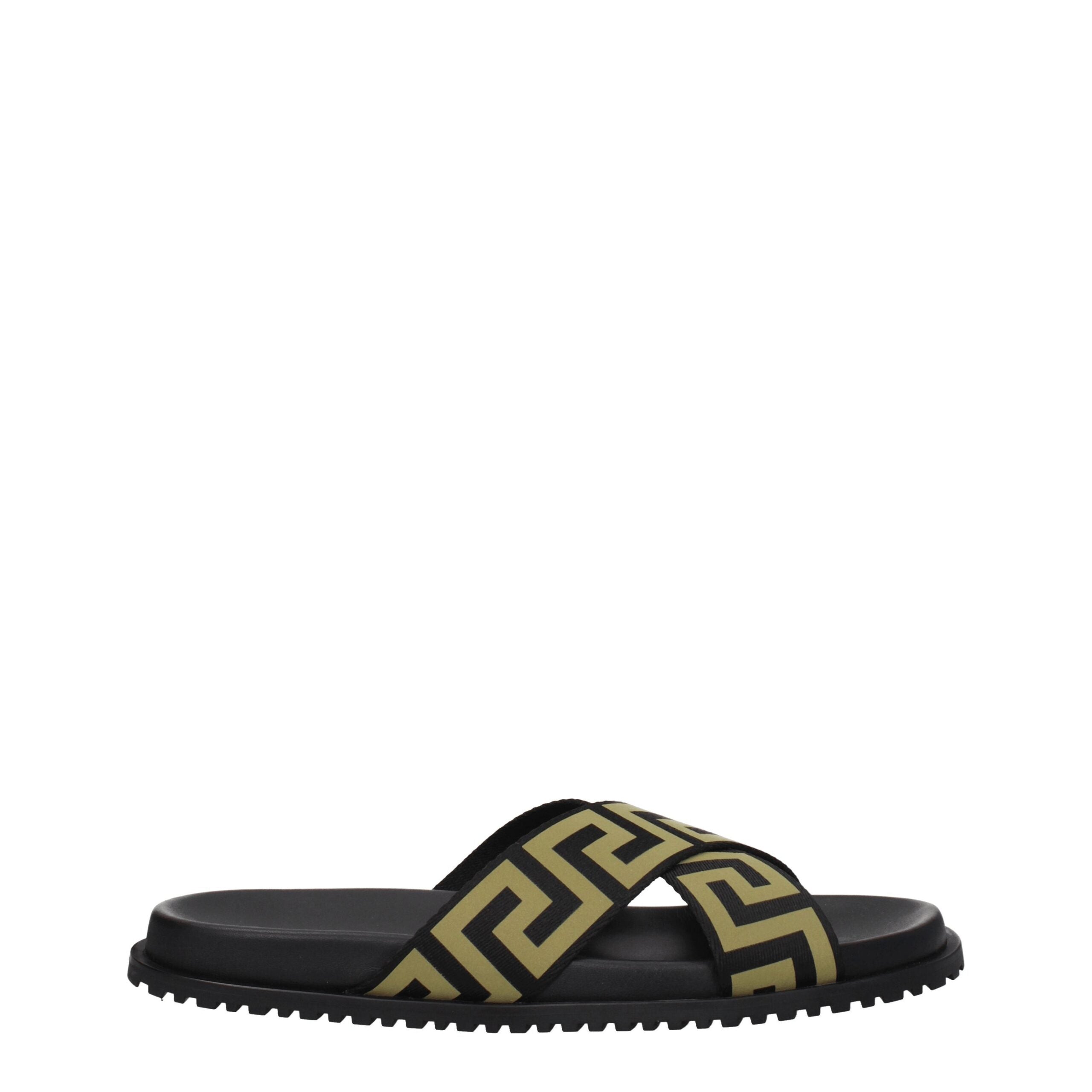 Versace Black Fabric Slippers Main image