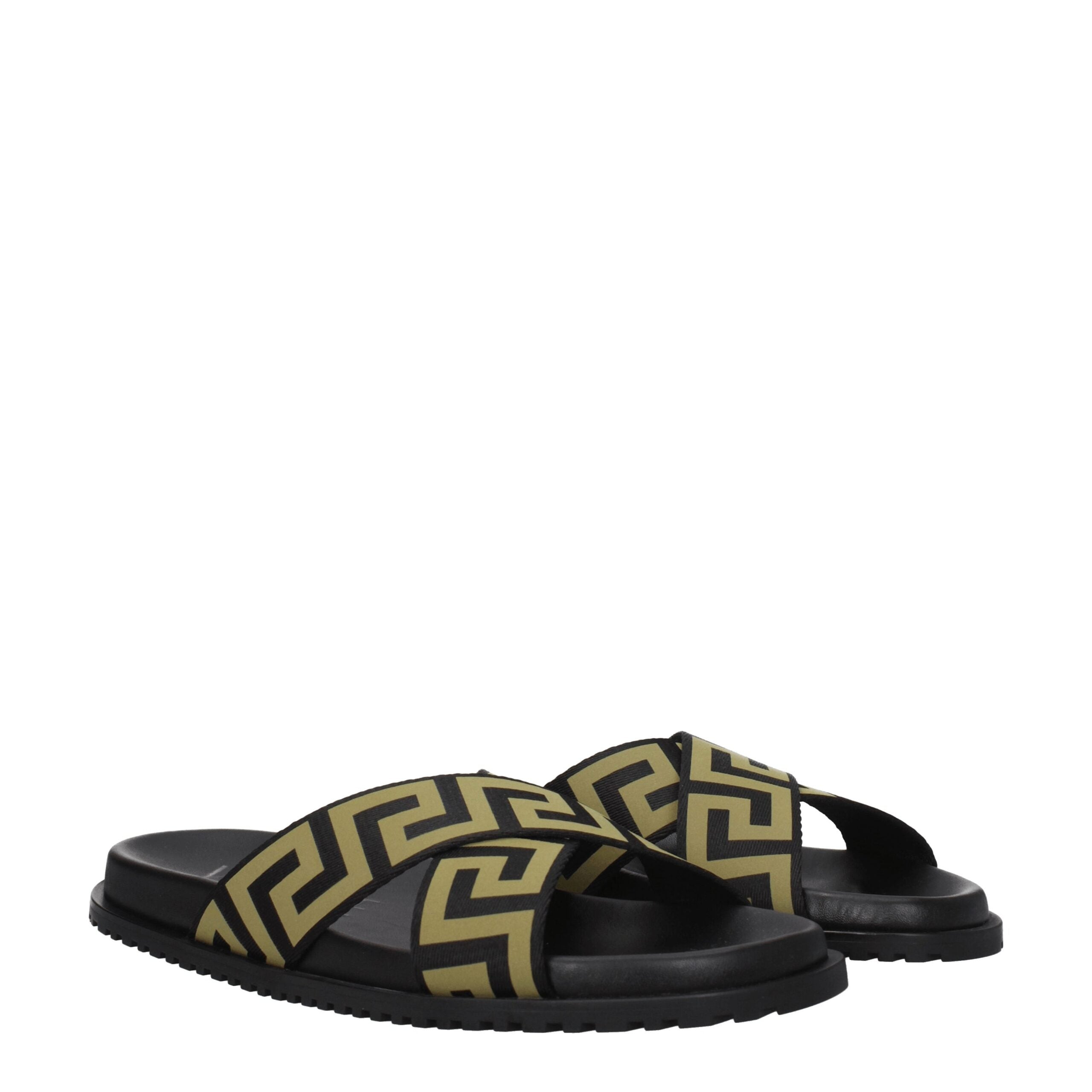 Versace Black Fabric Slippers Secondary image