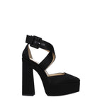 Jimmy Choo Black Satin Platform Sandals