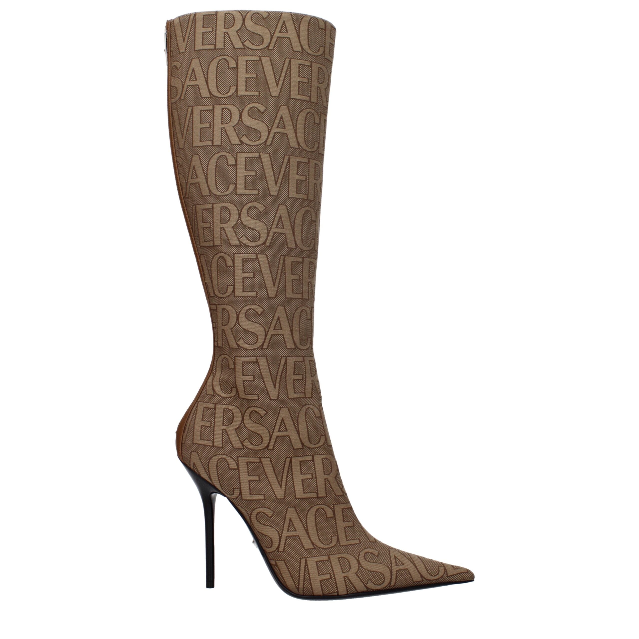 Versace Beige Fabric Boot