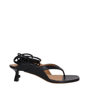 Off-White Black Leather Flip-Flop Sandal