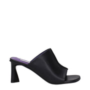 Stella McCartney Black Leather Stiletto Heel Sandals