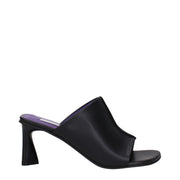 Stella McCartney Black Leather Stiletto Heel Sandals - Zachava