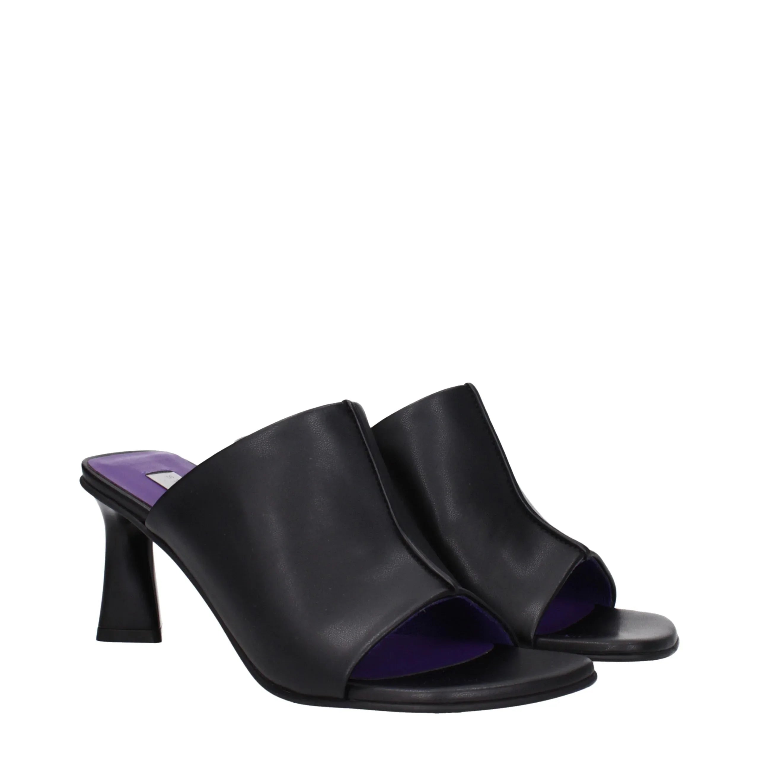 Stella McCartney Black Leather Stiletto Heel Sandals - Zachava