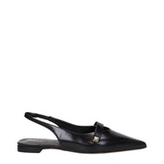Max Mara Black Leather Ballet Flats