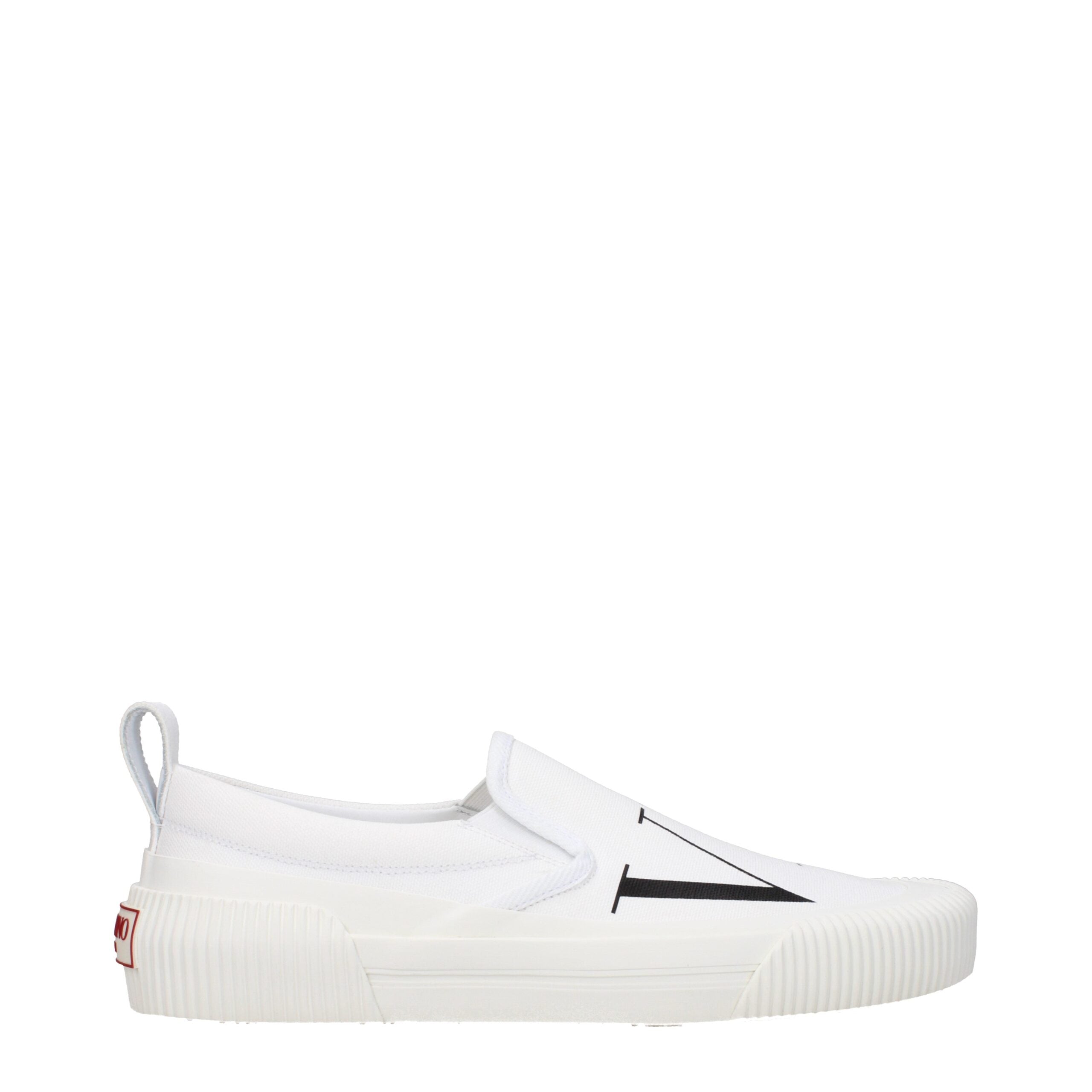Valentino Garavani White Fabric Slip-On Loafer