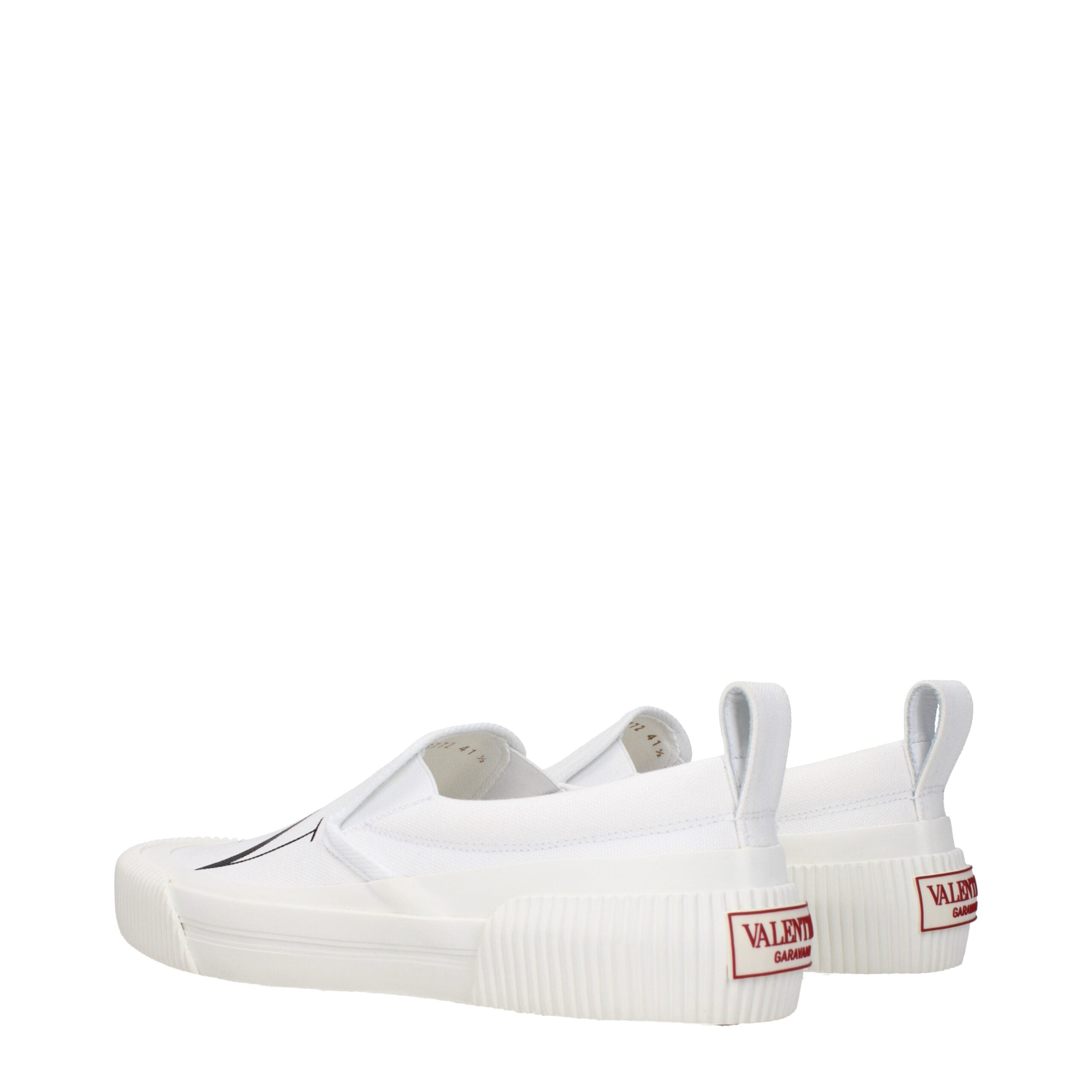 Valentino Garavani White Fabric Slip-On Loafer