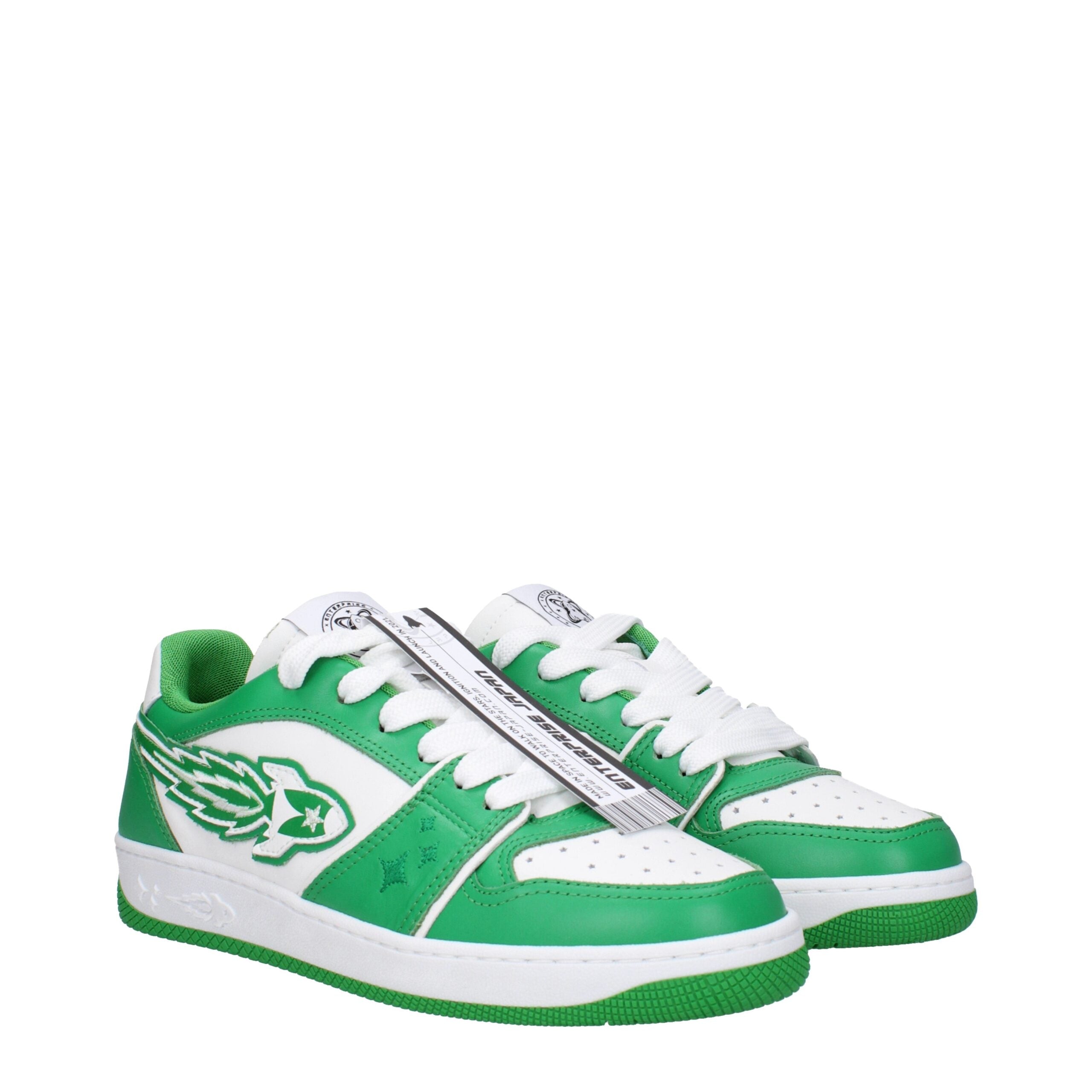 Enterprise Japan Green Leather Low Tops