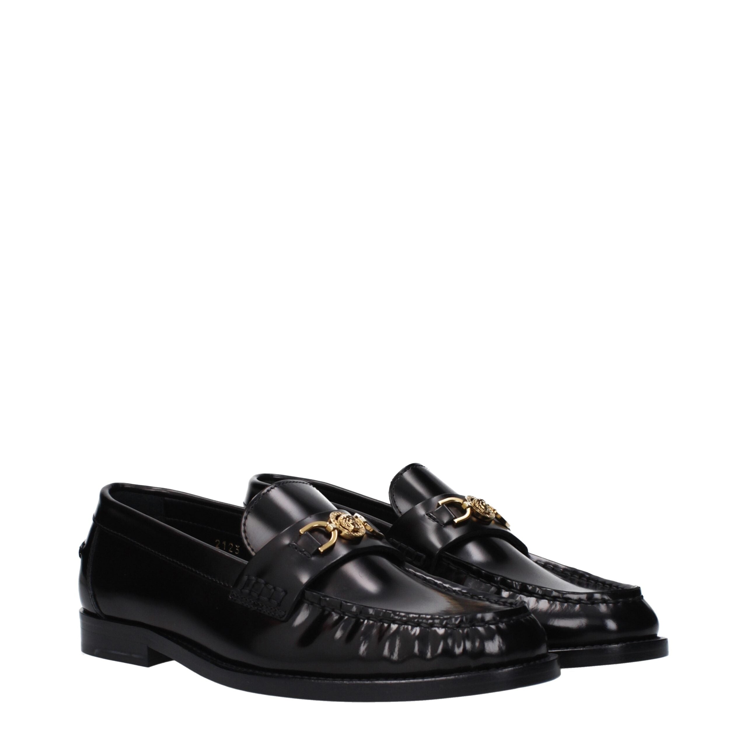 Versace Black Leather Slip-On Loafers Secondary image