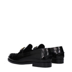 Versace Black Leather Slip-On Loafers