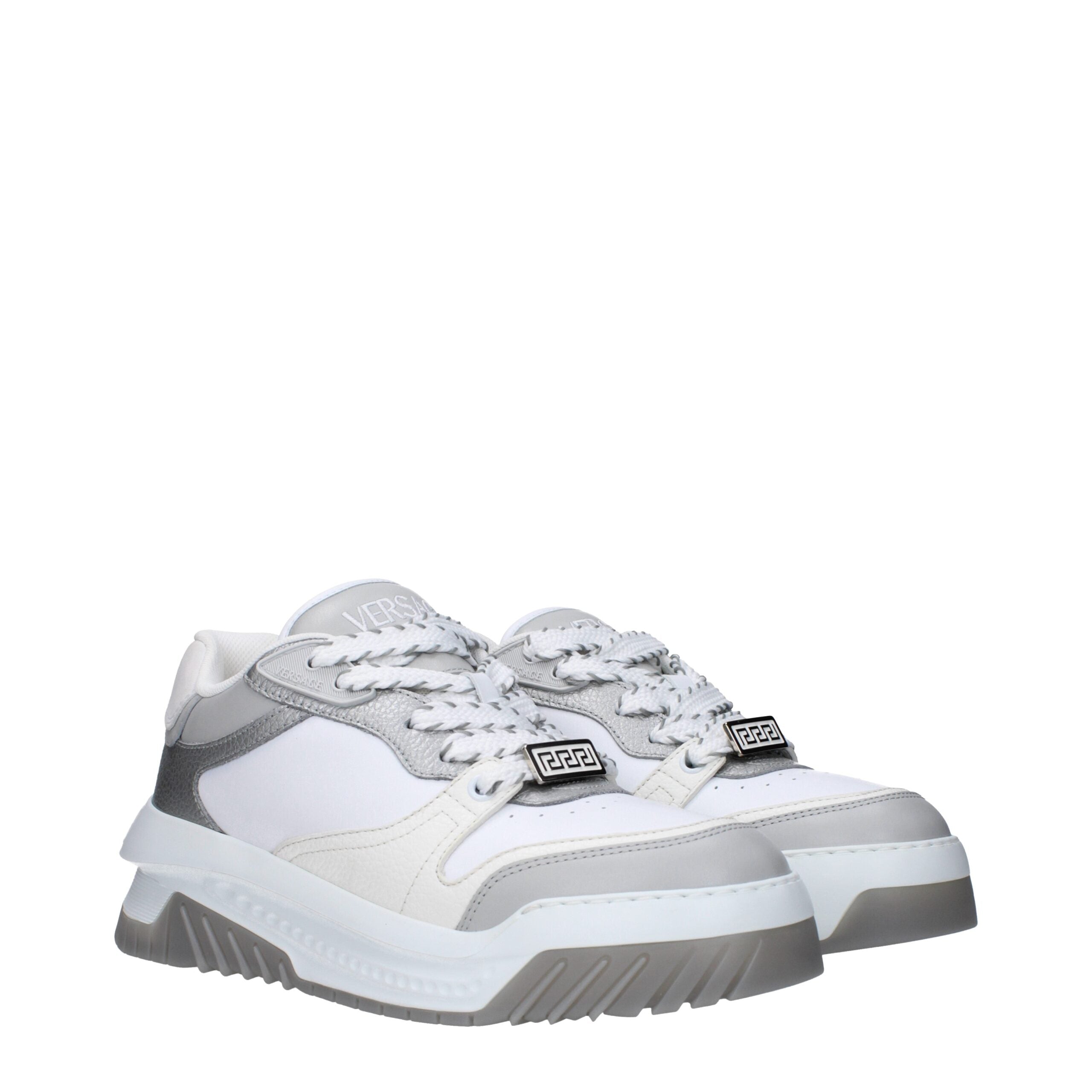 Versace White Leather Chunky Sneakers Secondary image