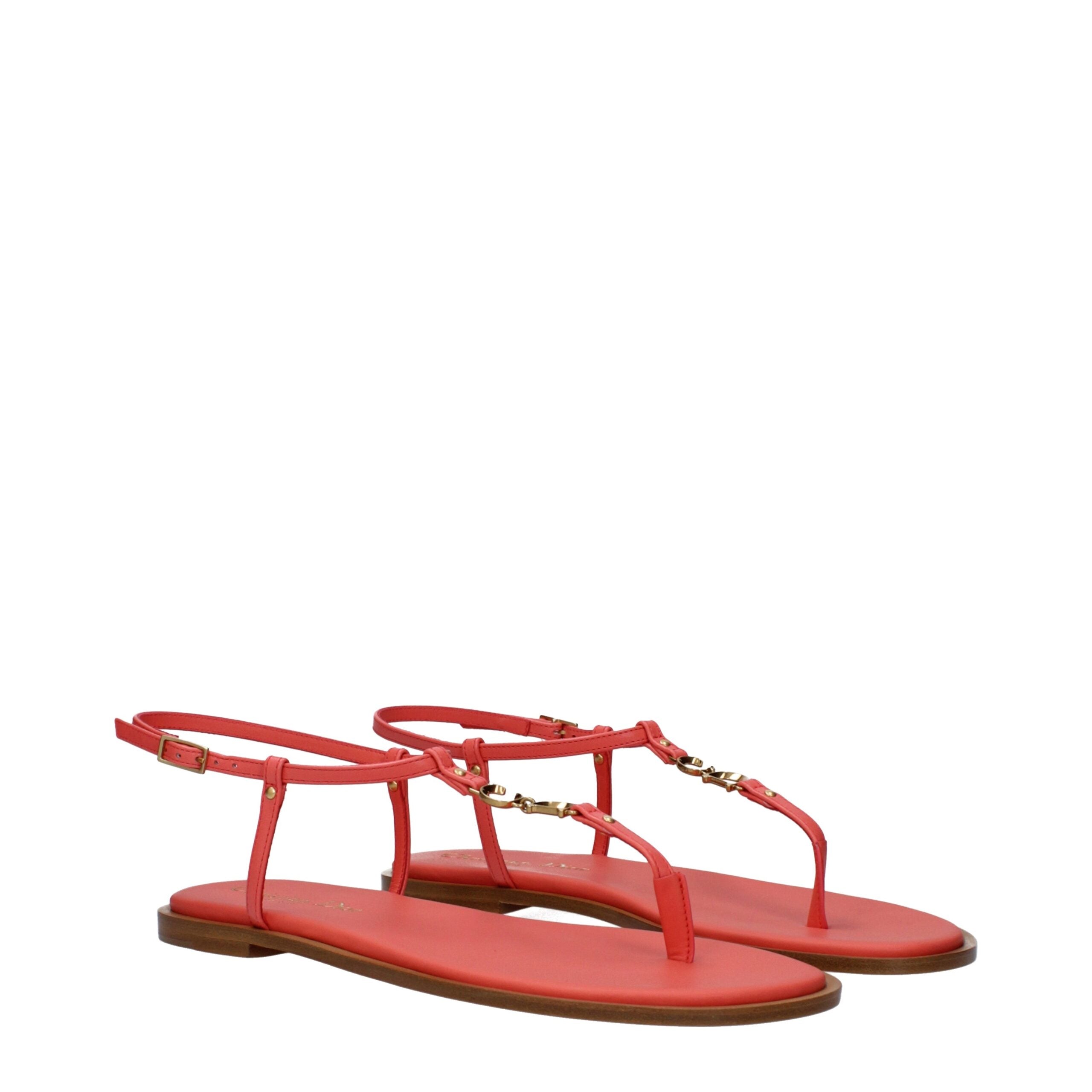 Christian Dior Pink Leather Flip-Flop Sandal