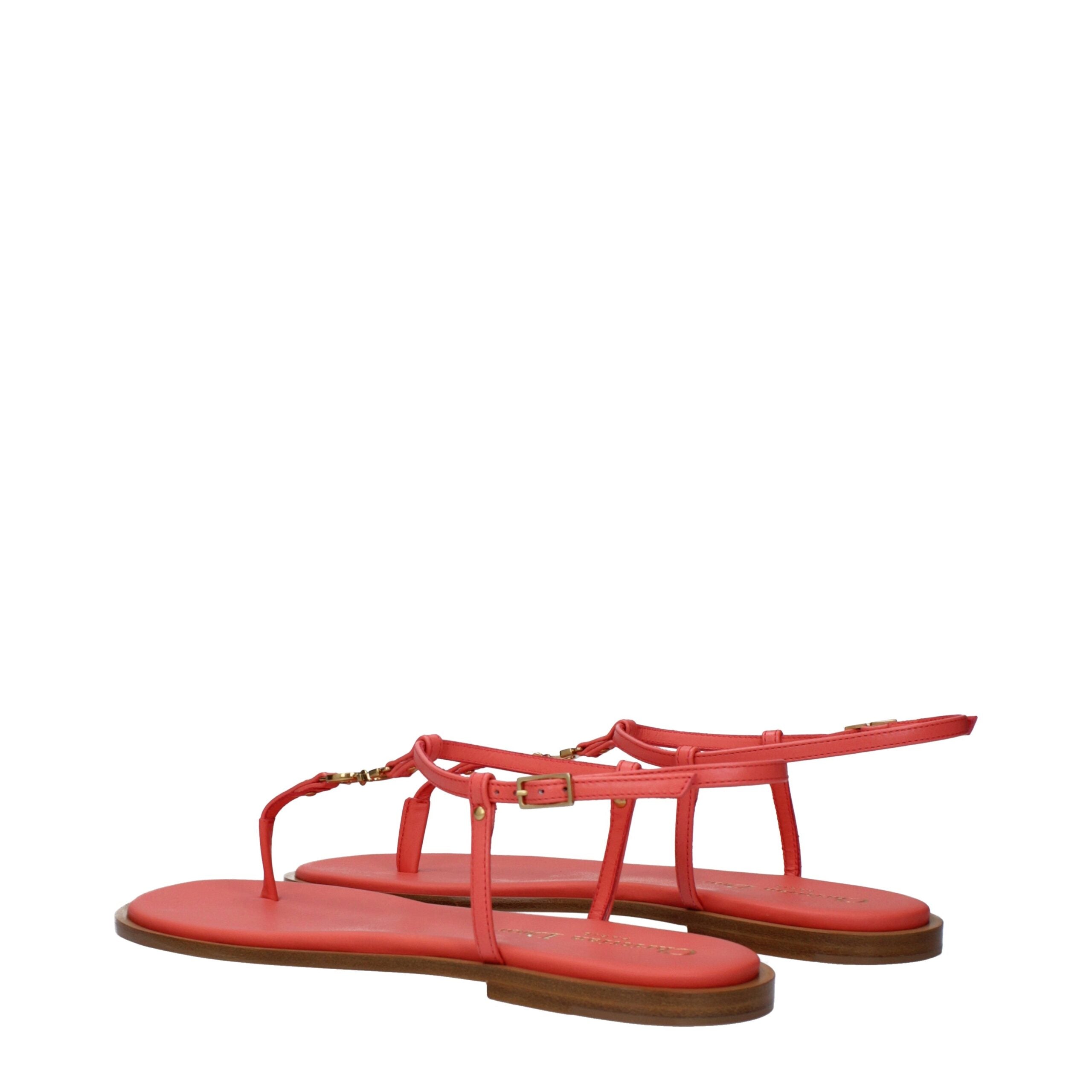 Christian Dior Pink Leather Flip-Flop Sandal
