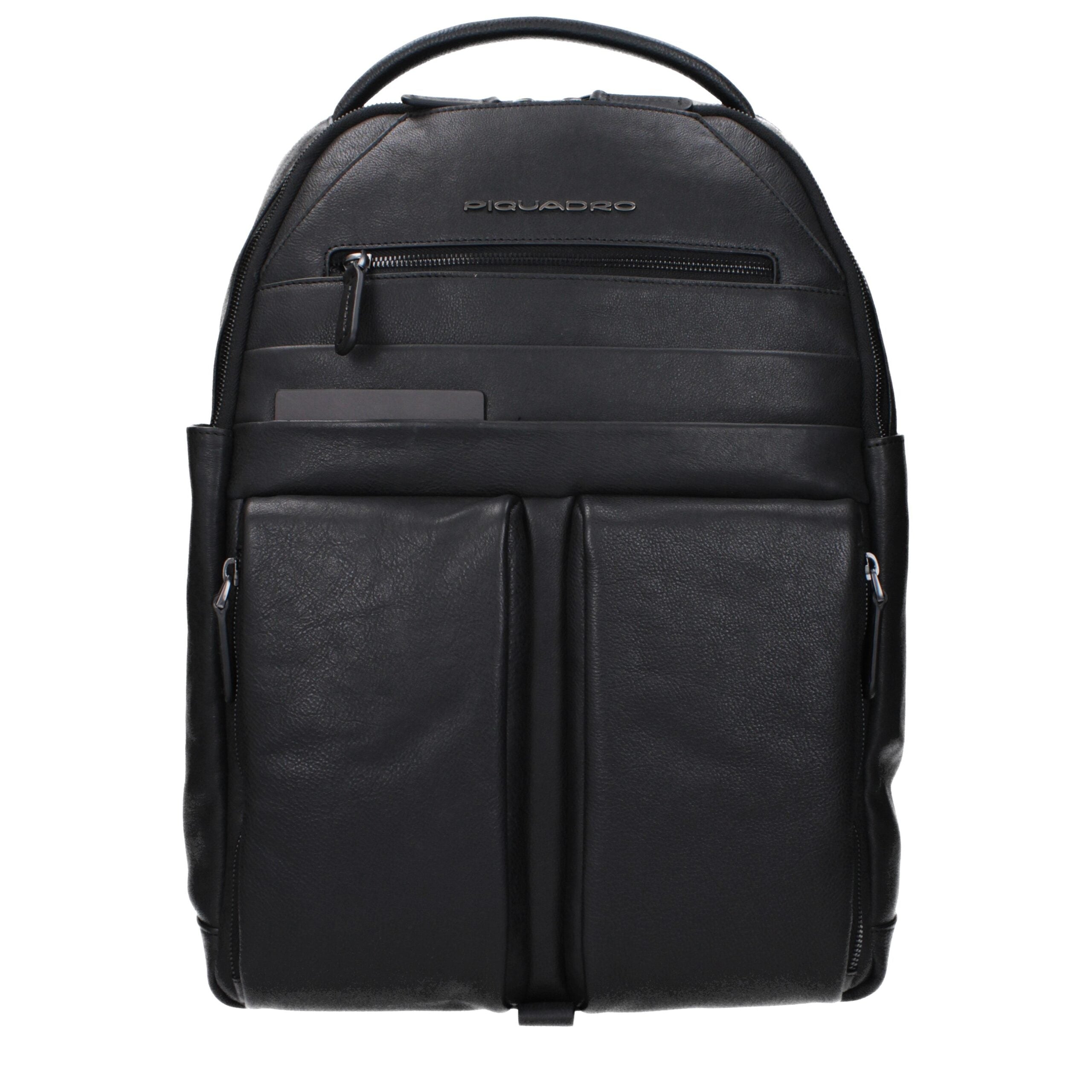 Piquadro Black Leather Backpacks