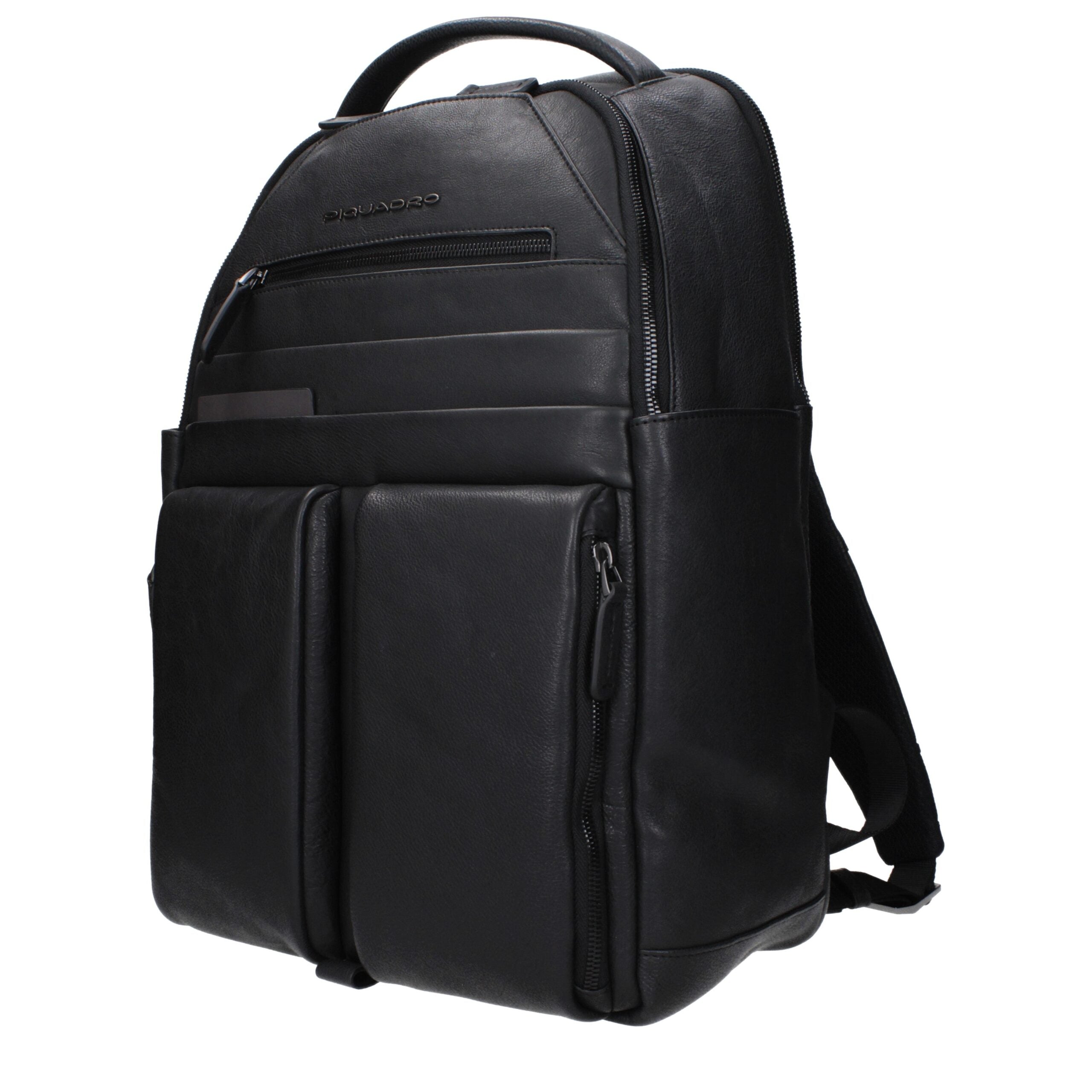 Piquadro Black Leather Backpacks