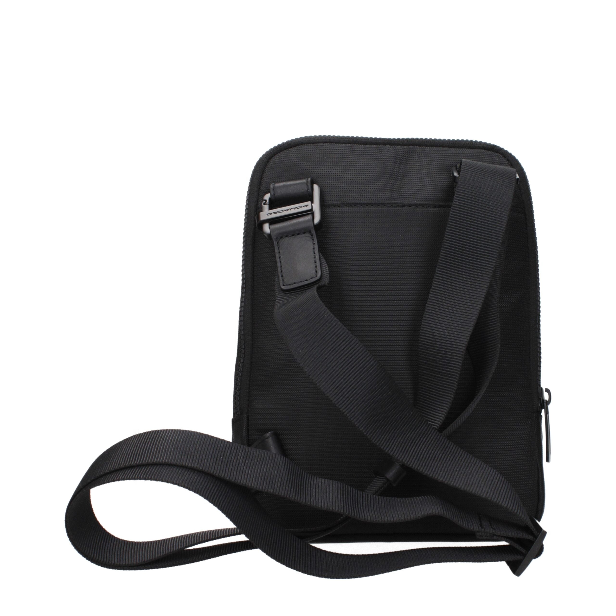 Piquadro Black Fabric Crossbody Bags