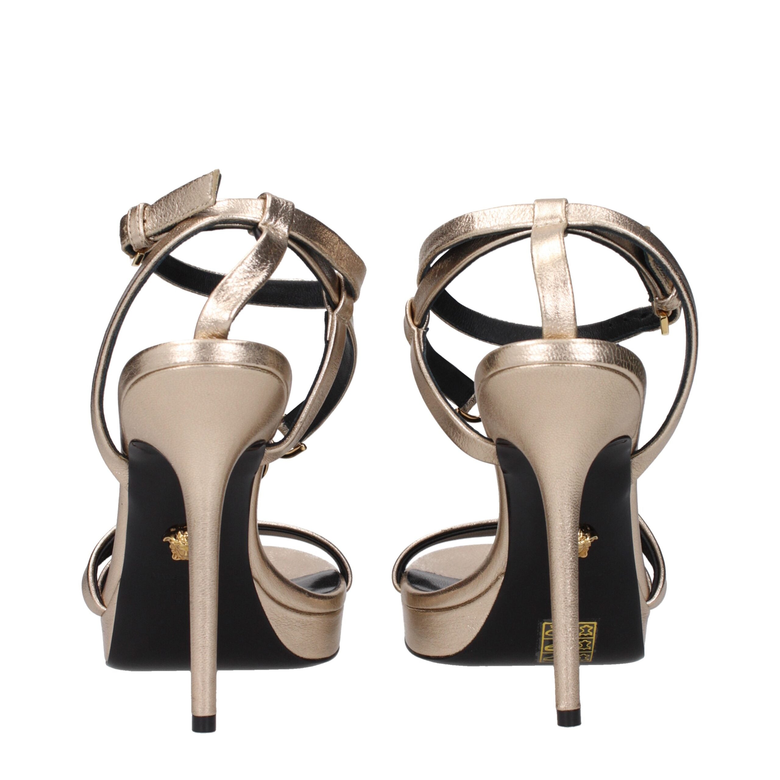 Versace Gold Leather Sandal