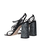 Miu Miu Black Leather Platform Sandals