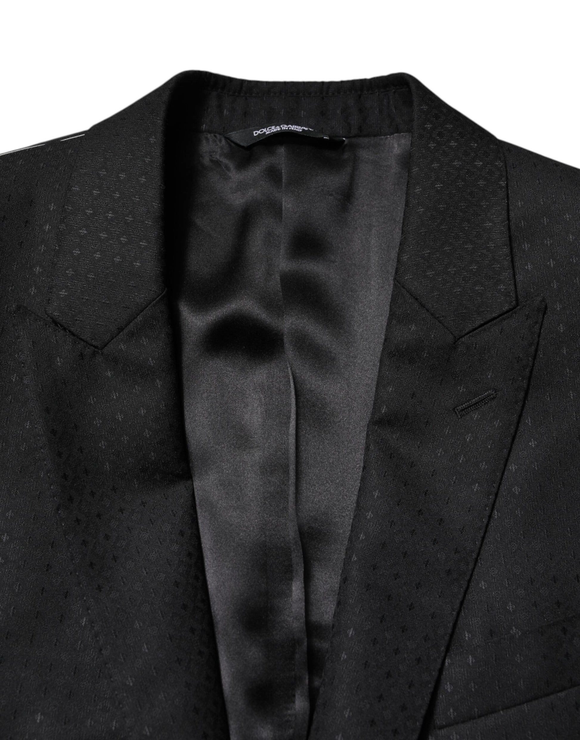 Dolce & Gabbana Black Jacquard Single Breasted 2 Piece Suit - ACCEXO