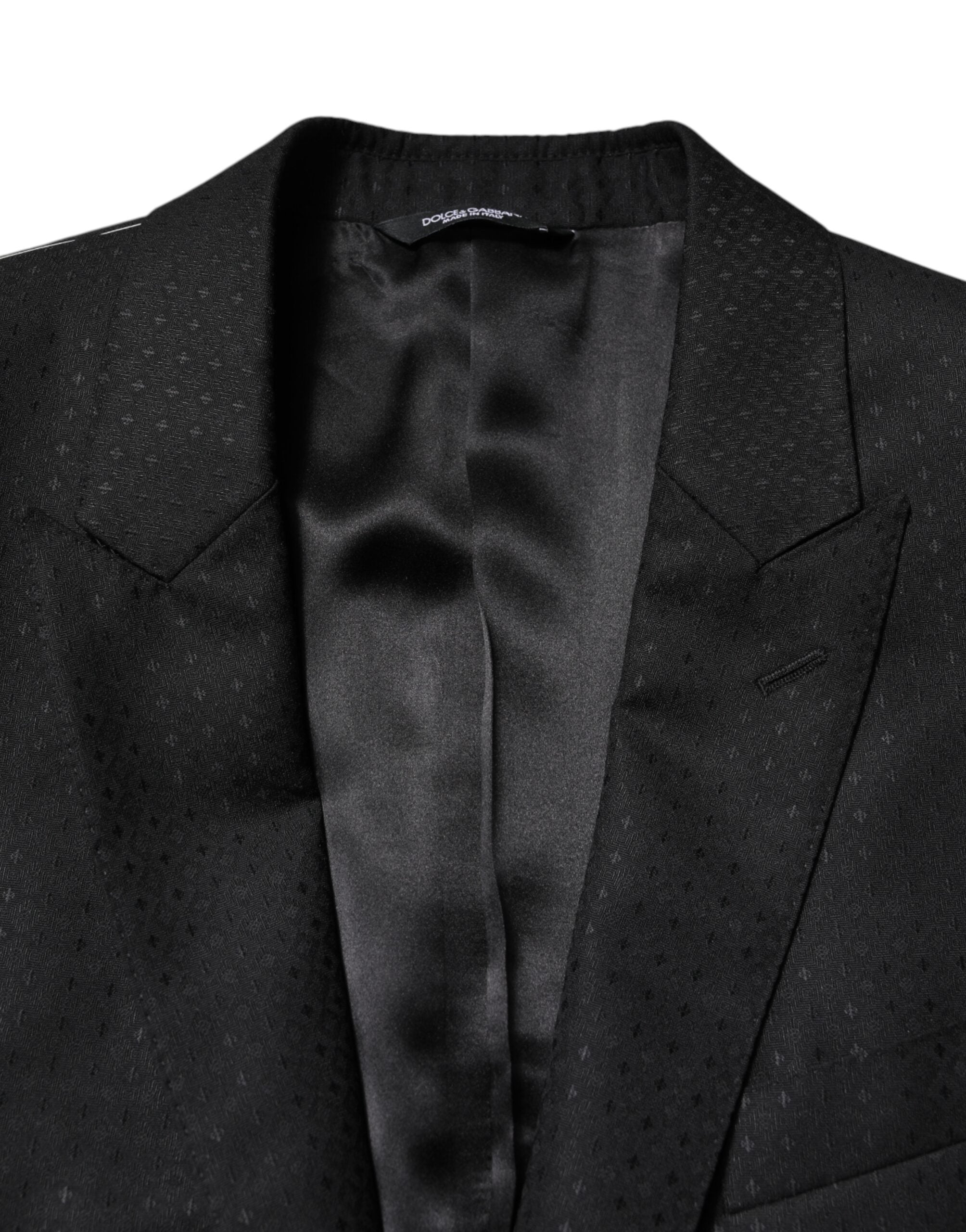 Dolce & Gabbana Black Jacquard Single Breasted 2 Piece Suit - ACCEXO