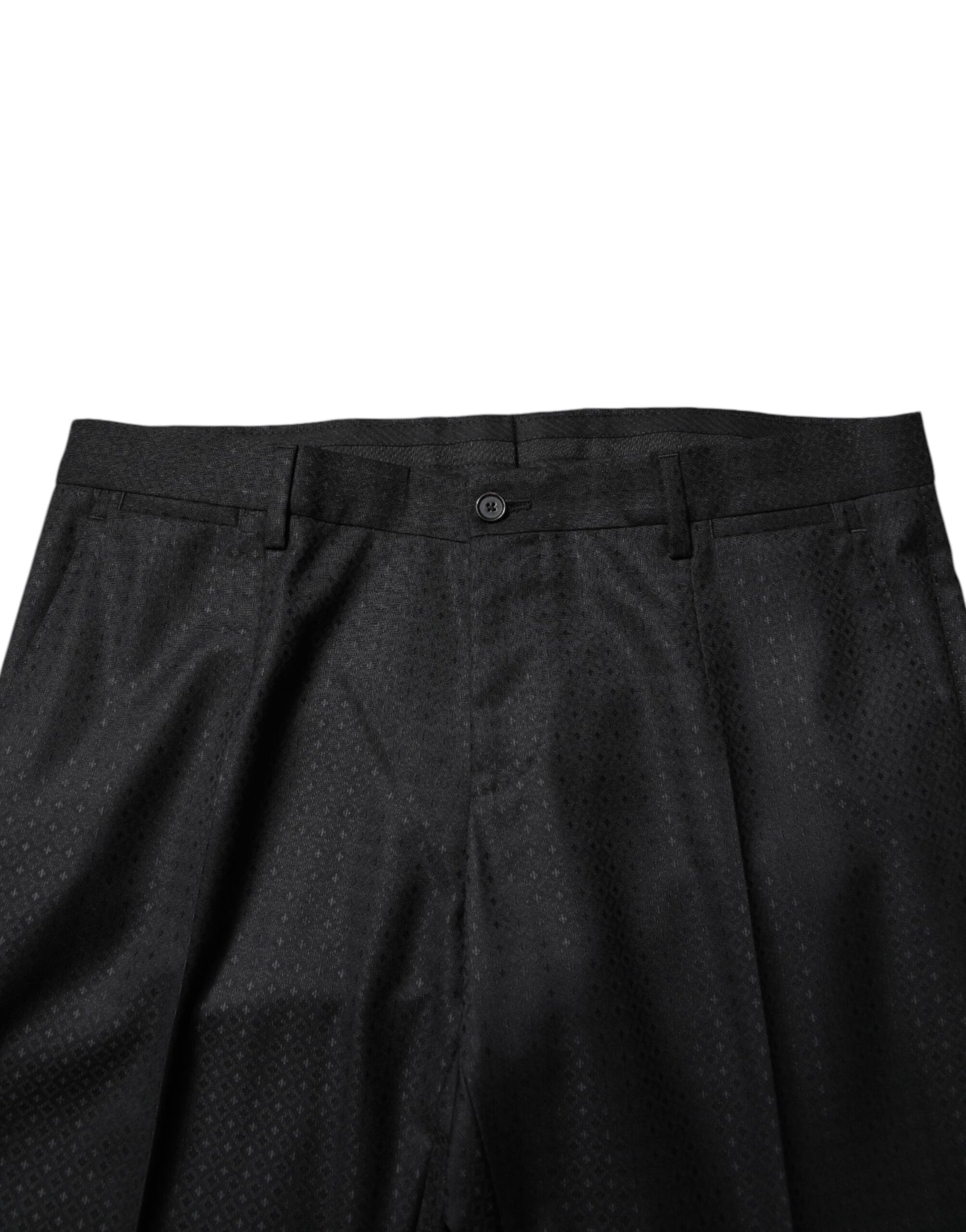 Dolce & Gabbana Black Jacquard Single Breasted 2 Piece Suit - ACCEXO