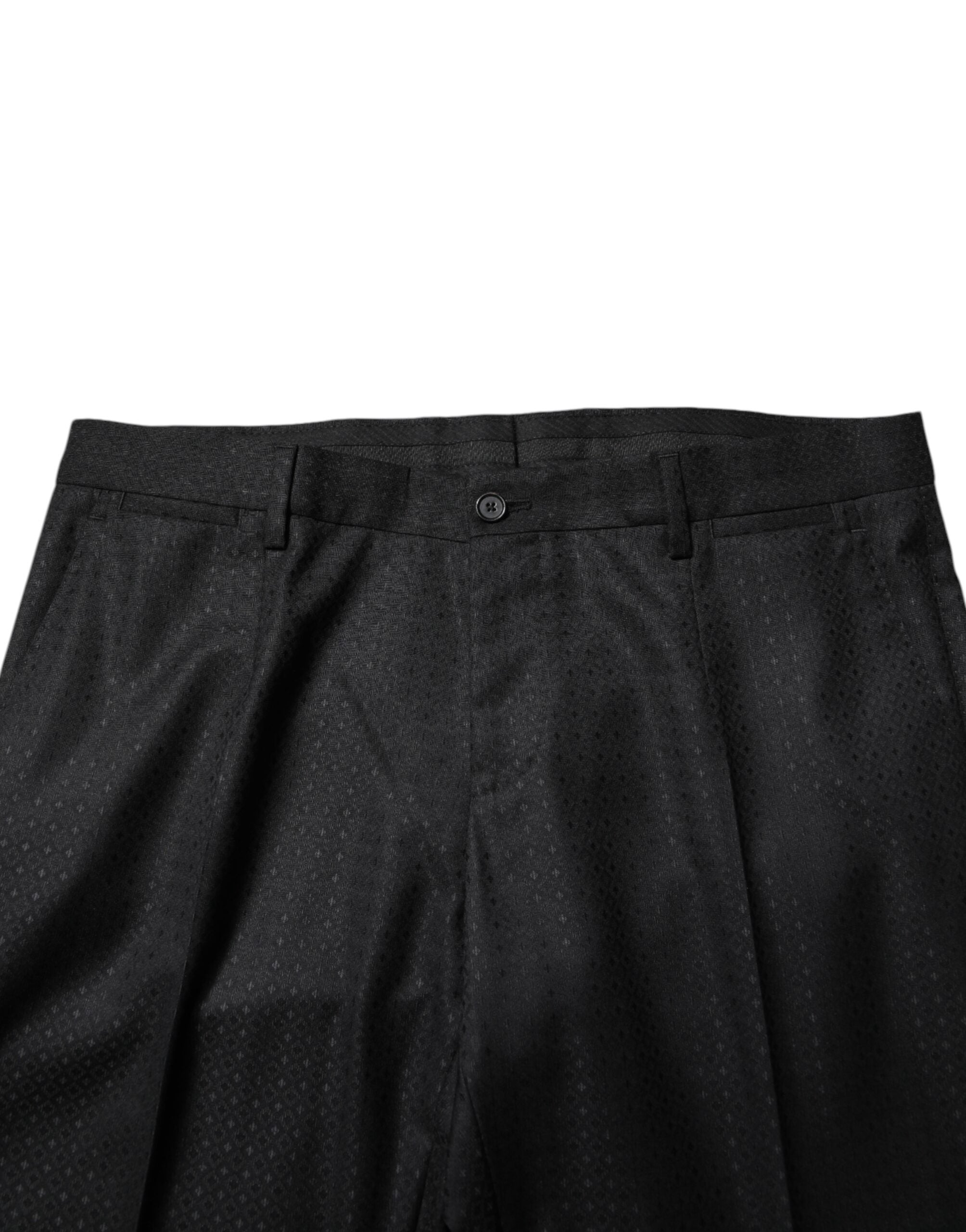 Dolce & Gabbana Black Jacquard Single Breasted 2 Piece Suit - ACCEXO