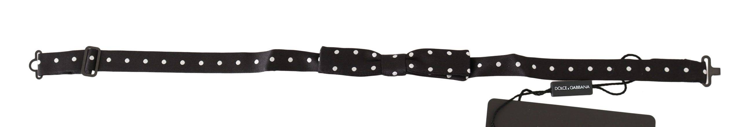 Dolce & Gabbana Elegant Black Polka Dot Silk Bow Tie - ACCEXO