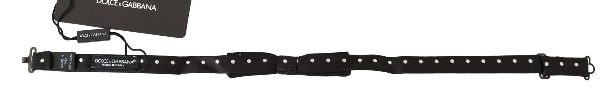 Dolce & Gabbana Elegant Black Polka Dot Silk Bow Tie - ACCEXO