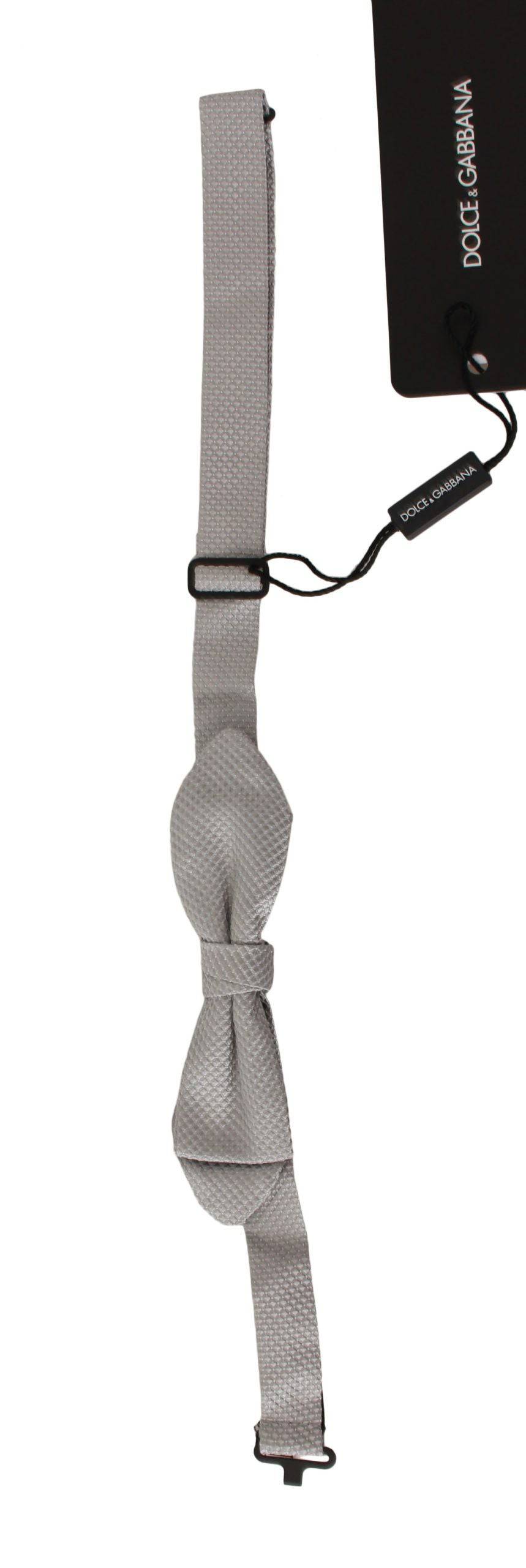 Dolce & Gabbana Elegant Silk Gray Bow Tie - ACCEXO