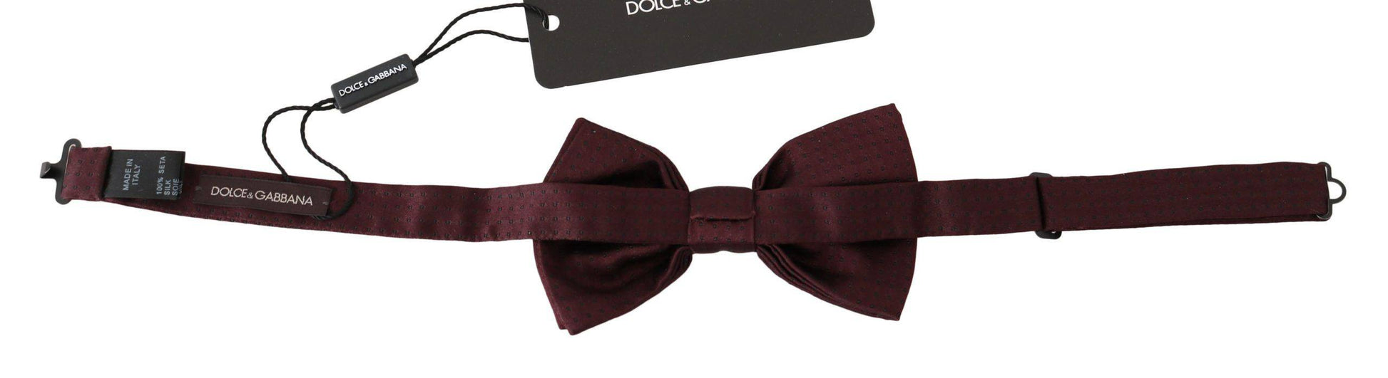Dolce & Gabbana Elegant Maroon Silk Polka Dot Bow Tie - ACCEXO