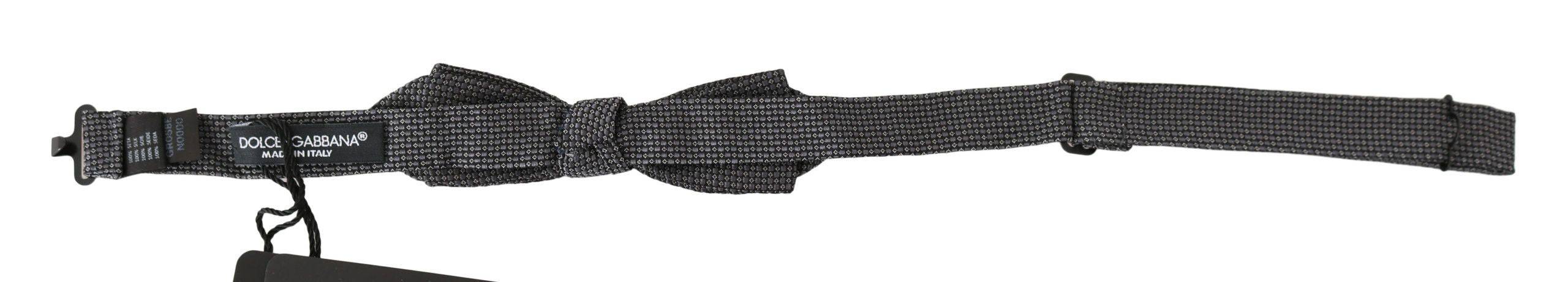 Dolce & Gabbana Elegant Gray Silk Bow Tie - ACCEXO